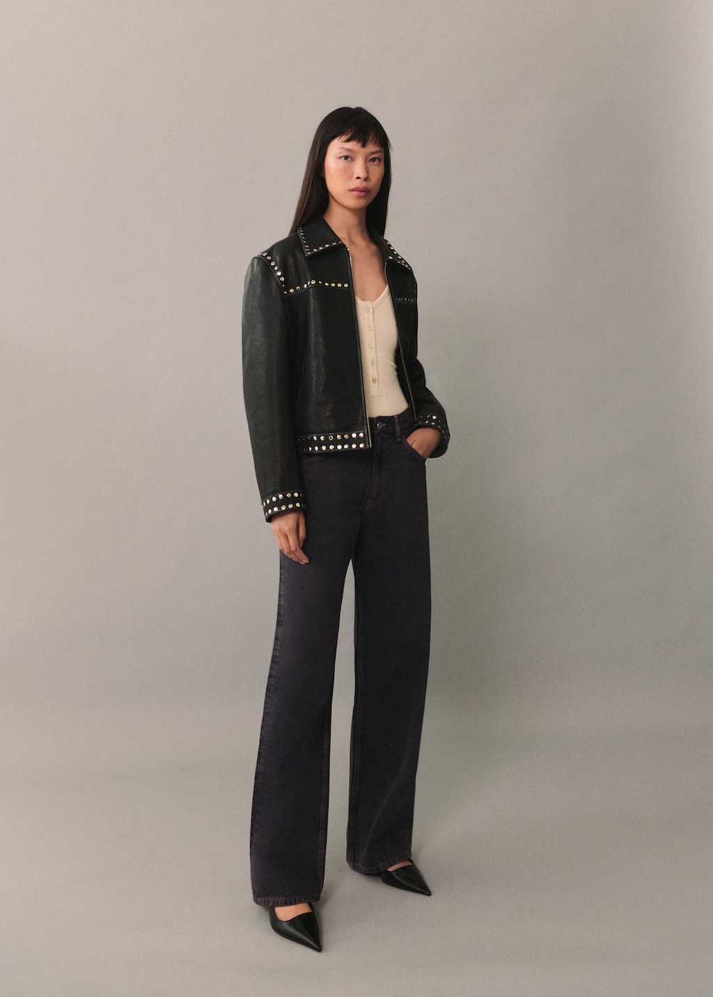 Mid-rise straight jeans - image 2