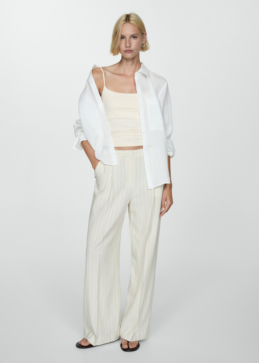 Slim-fit top with thin straps - Women | MANGO USA Slim-fit top with thin straps - Women | MANGO USA