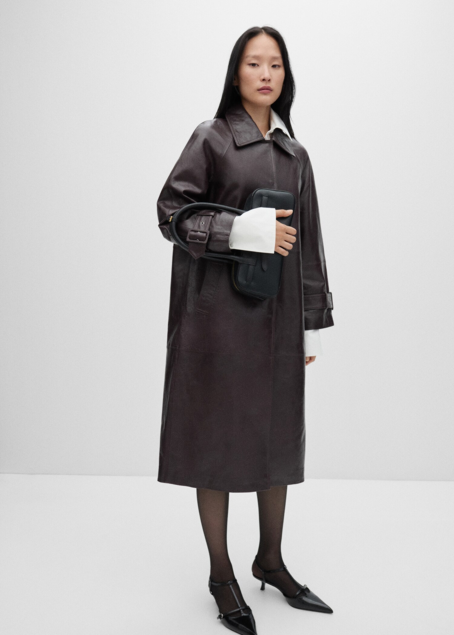 100% oversized leather coat - General plane