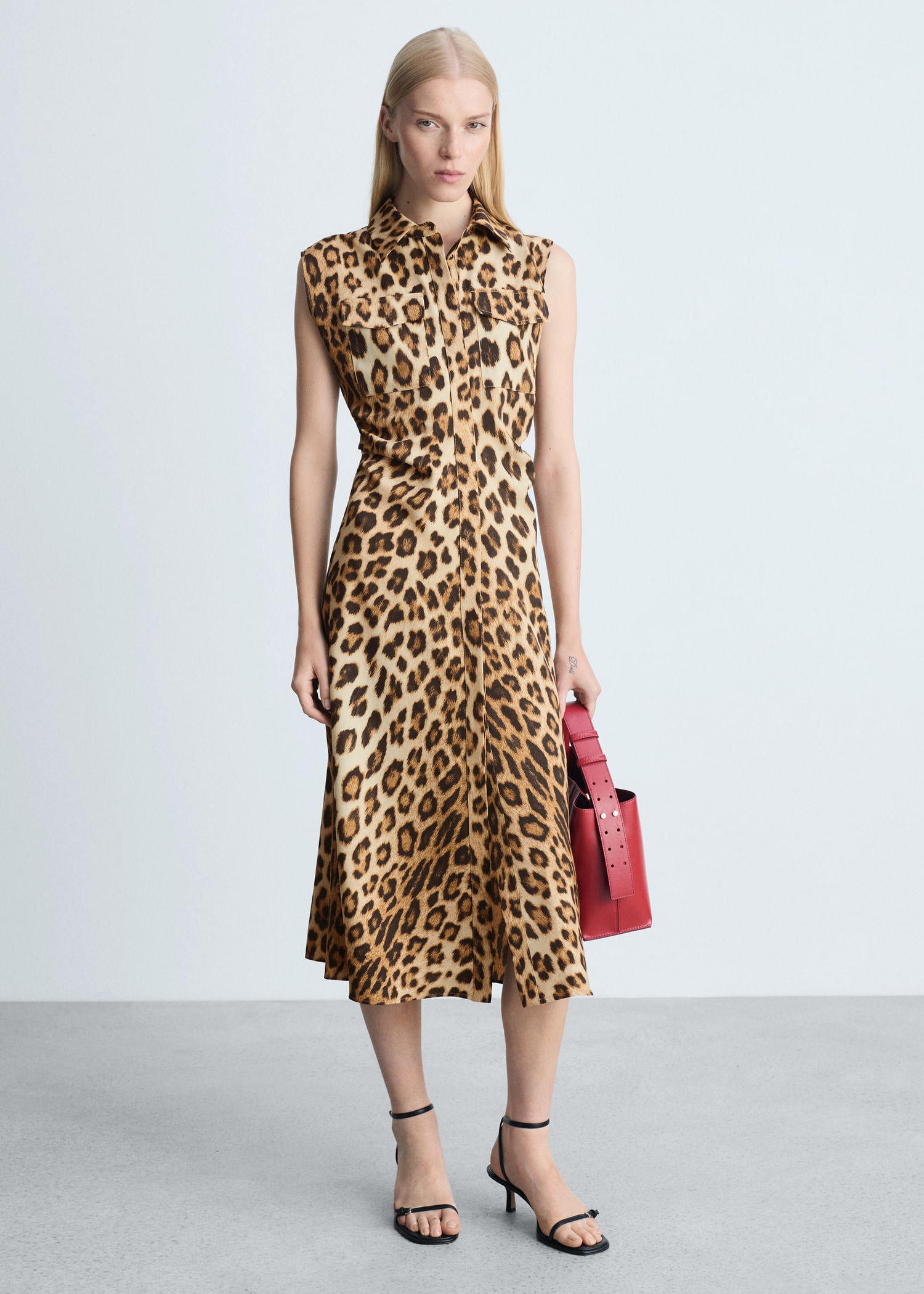 Leopard-print shirt dress - General plane