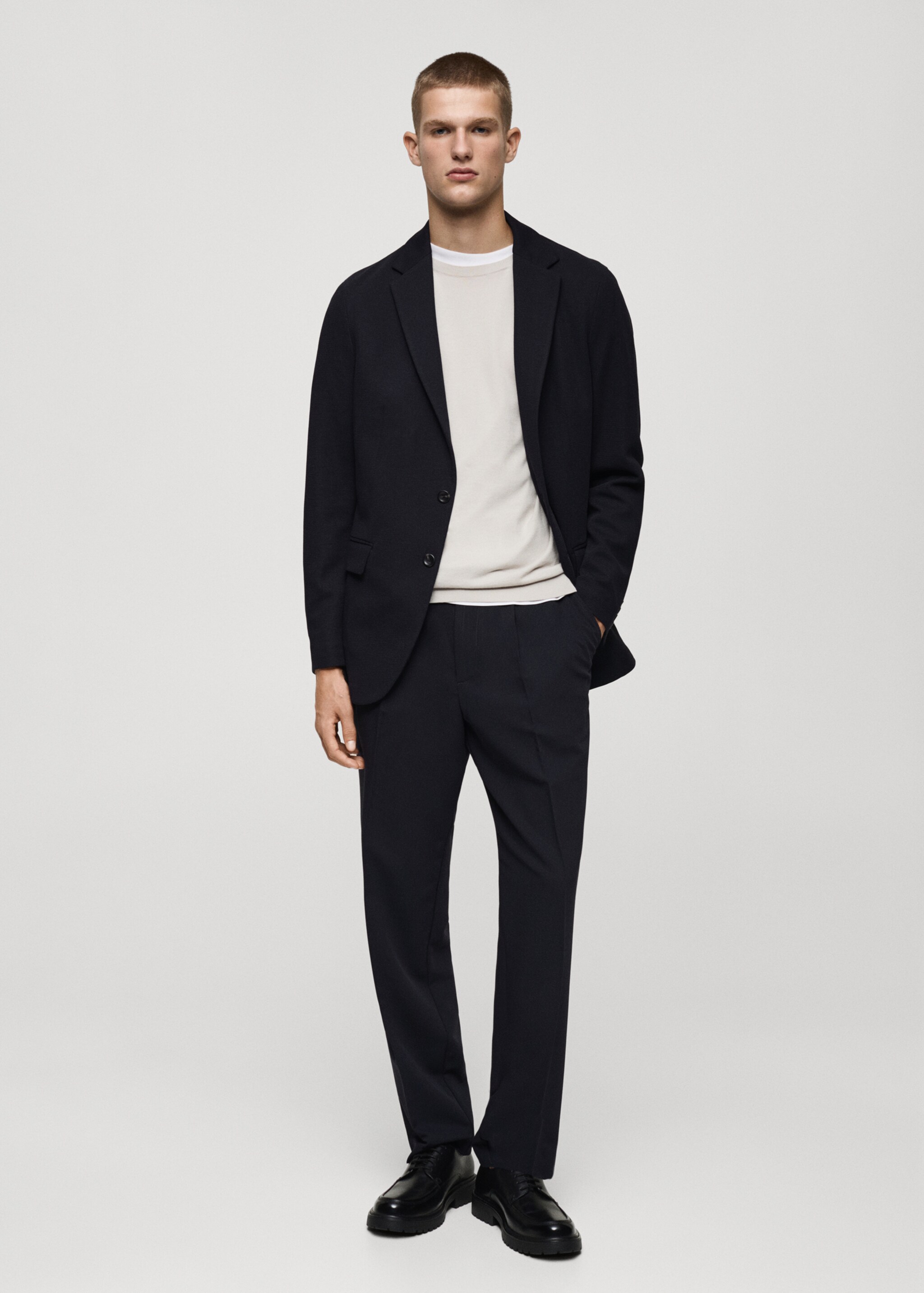 Americana slim fit algodón microestructura - Plano general