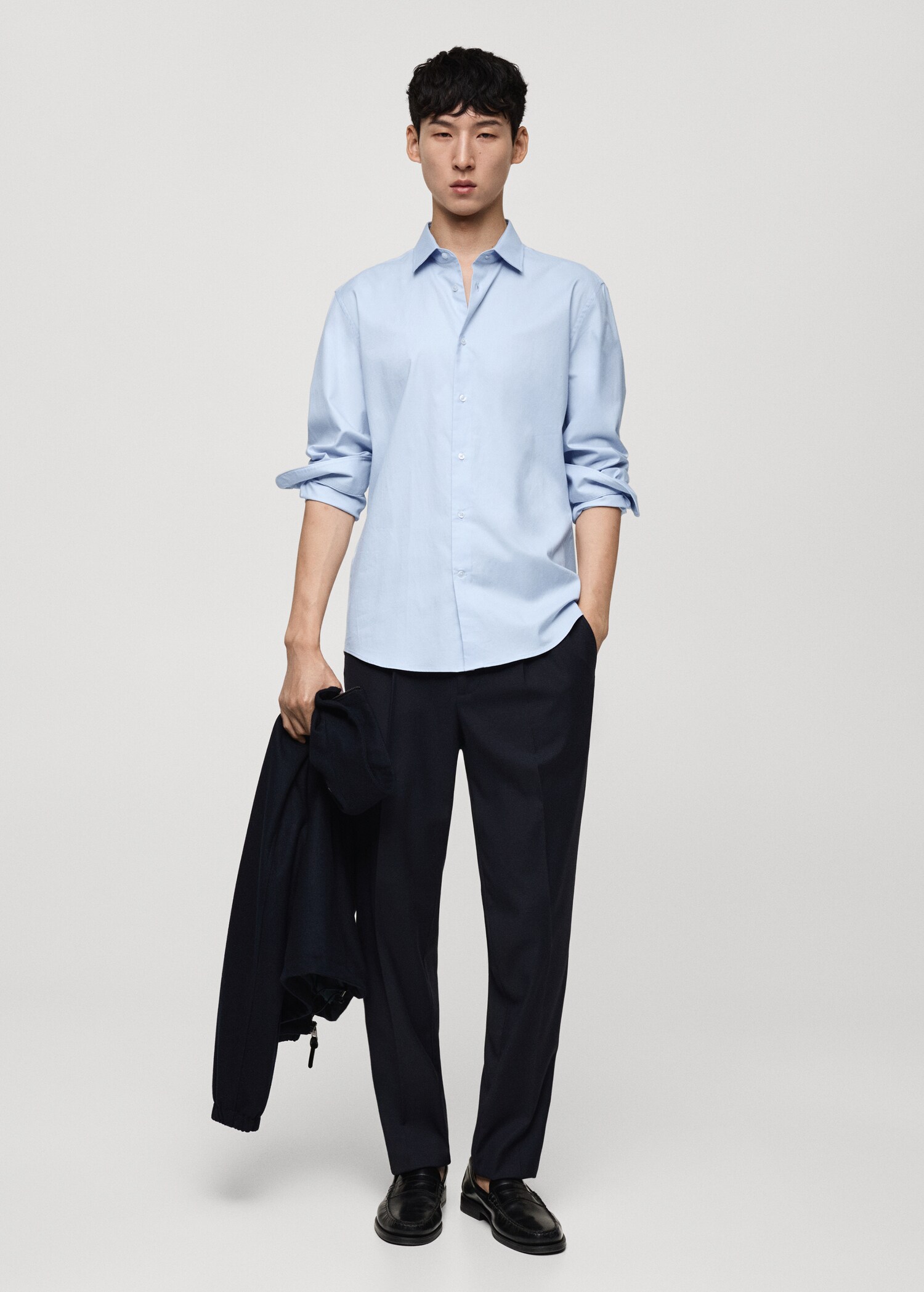 Chemise 100 % coton twill regular-fit - Plan général