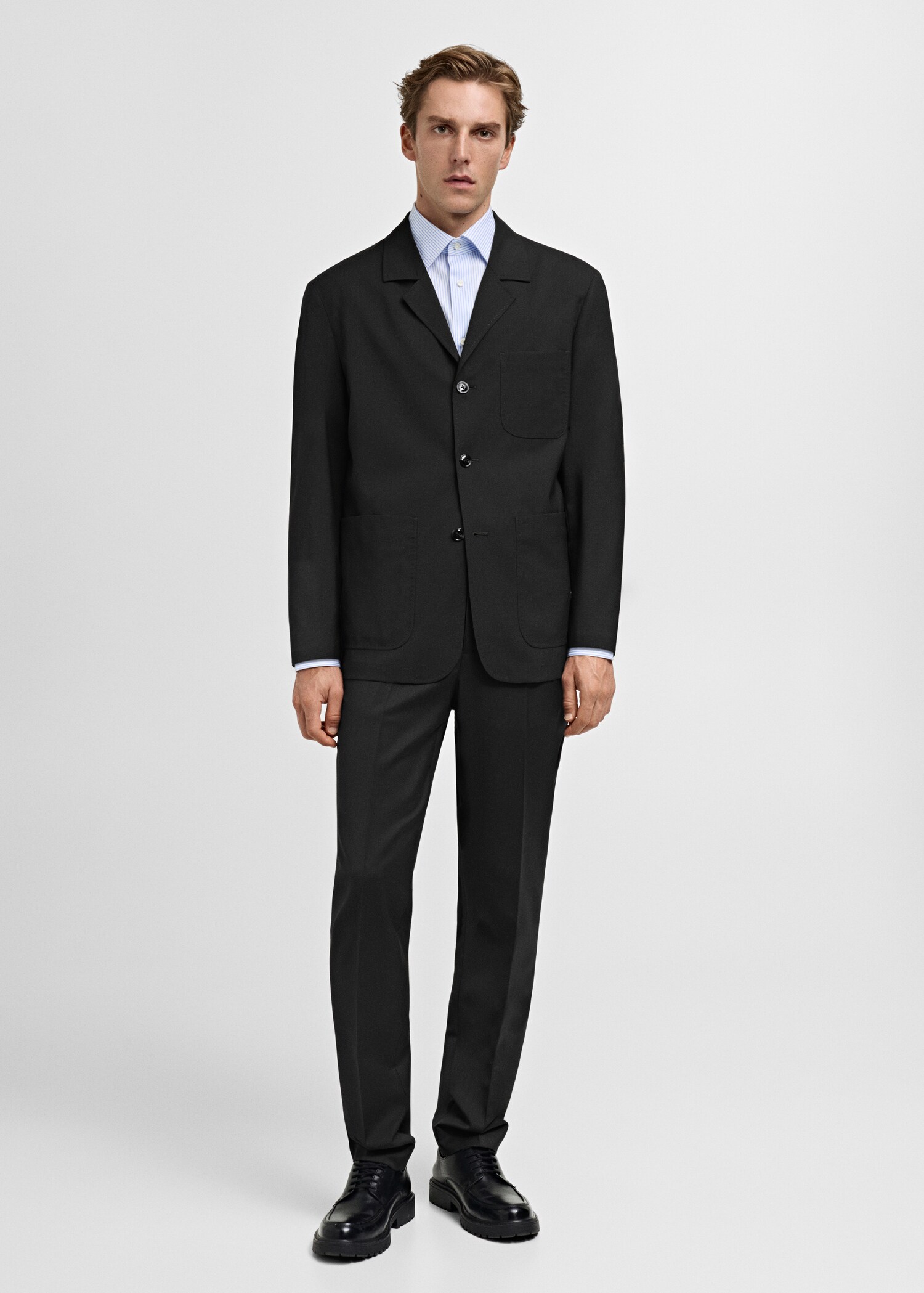Chemise 100 % coton rayures slim-fit - Plan général