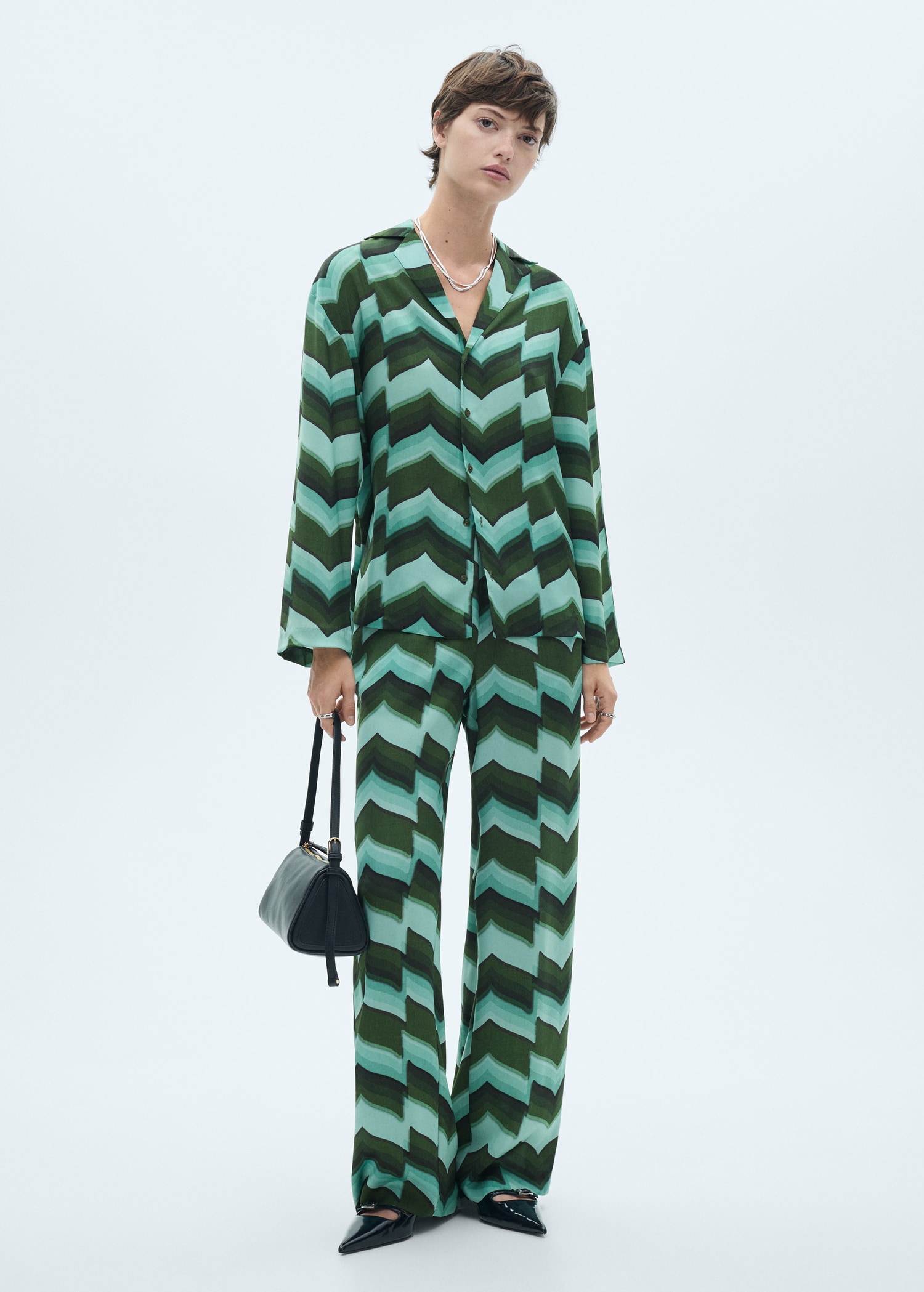 Printed straight trousers - General plane