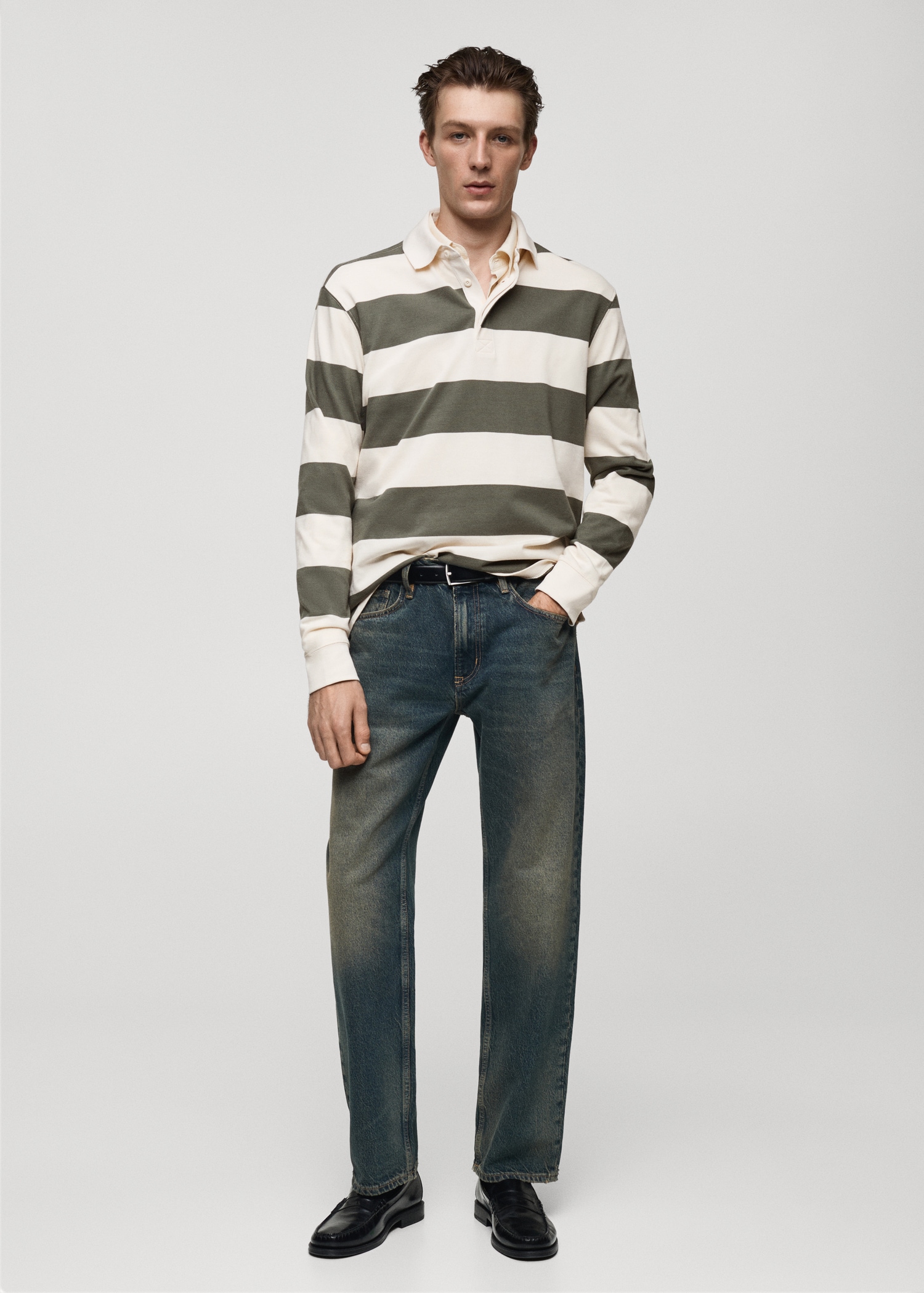 100% cotton striped regular-fit polo shirt - General plane