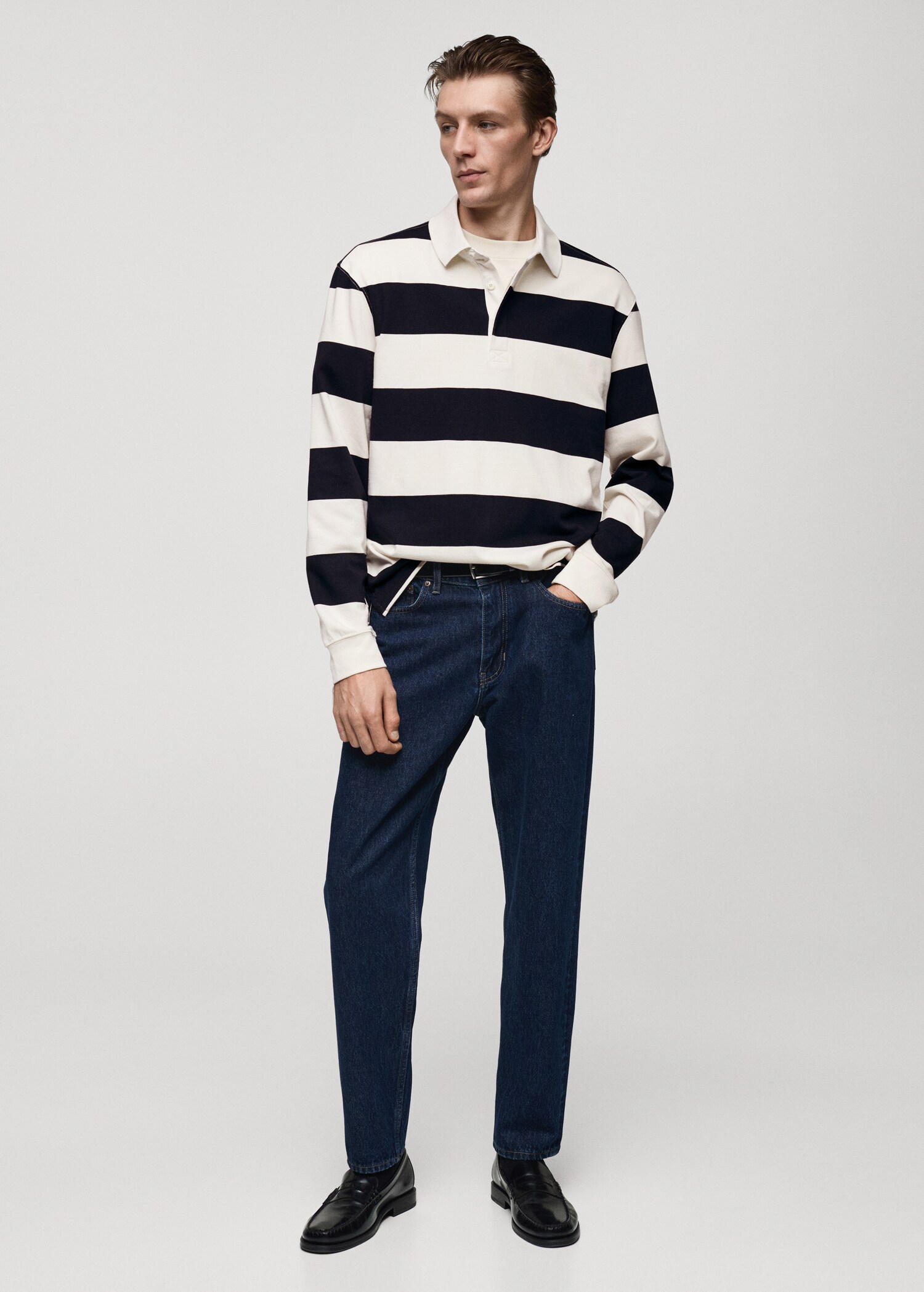 100% cotton striped regular-fit polo shirt - General plane
