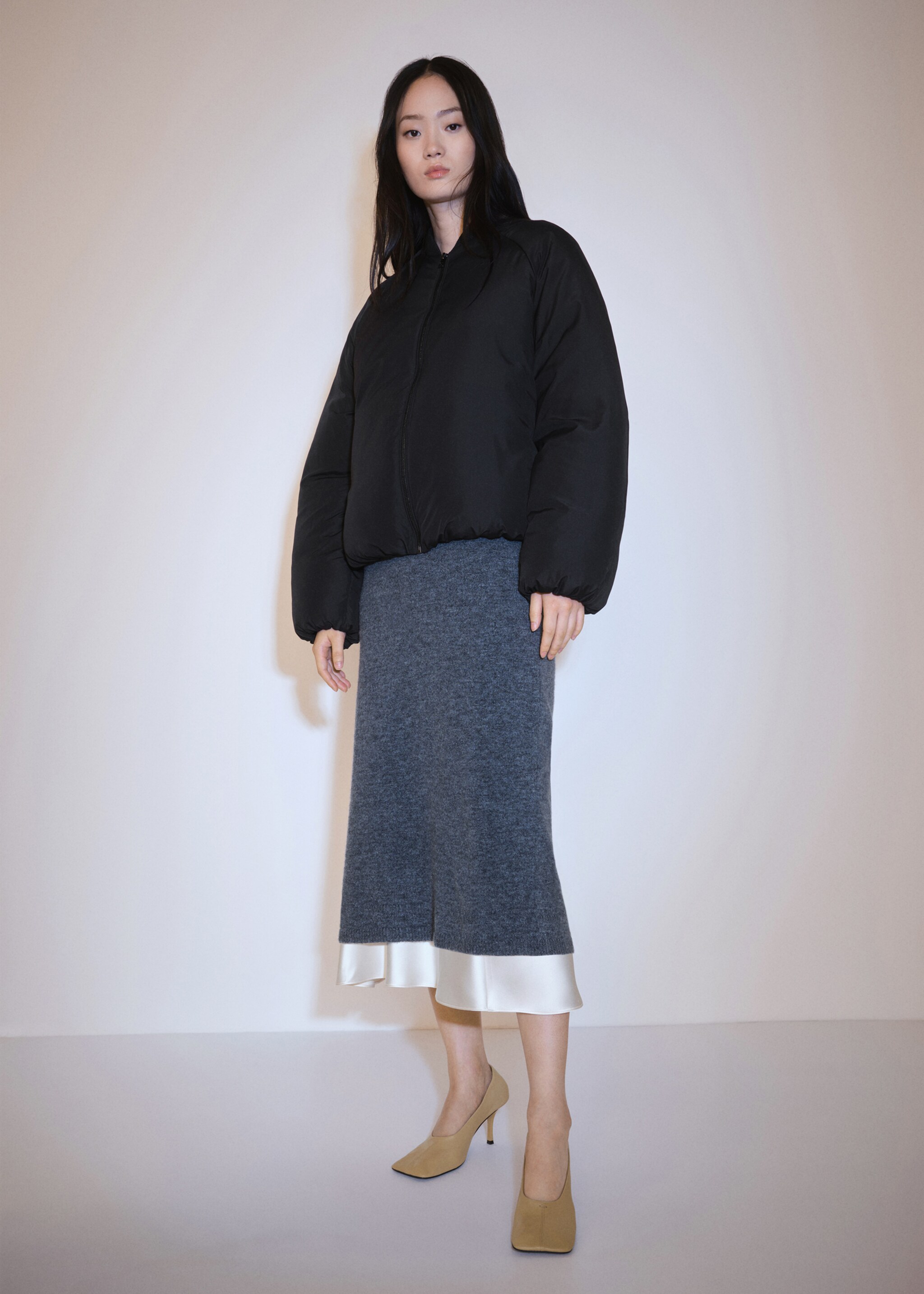 Bomber jacket with zip - General plane, Black. Ref: 77057663-00.