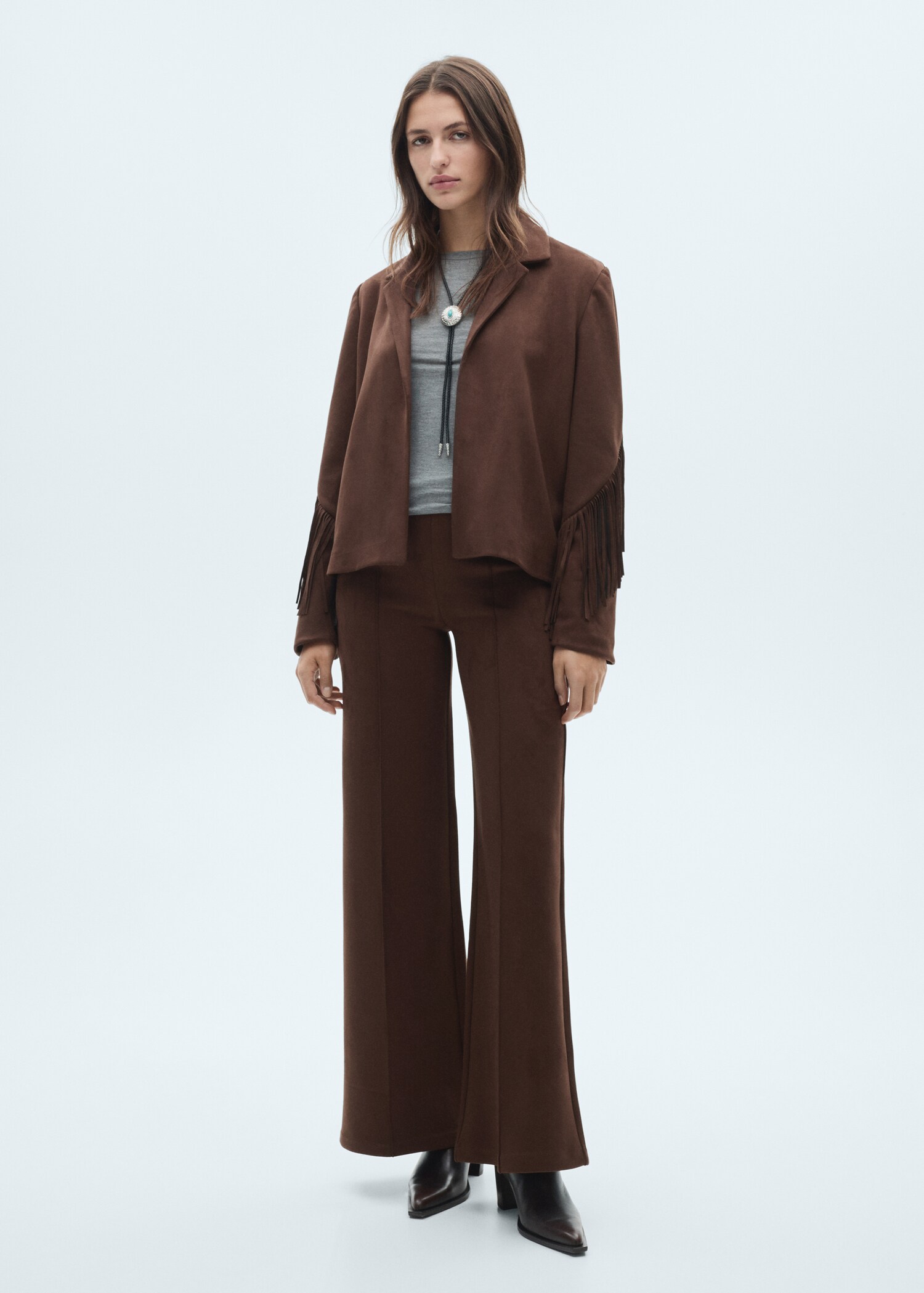 Pantalon wideleg effet daim - Plan général
