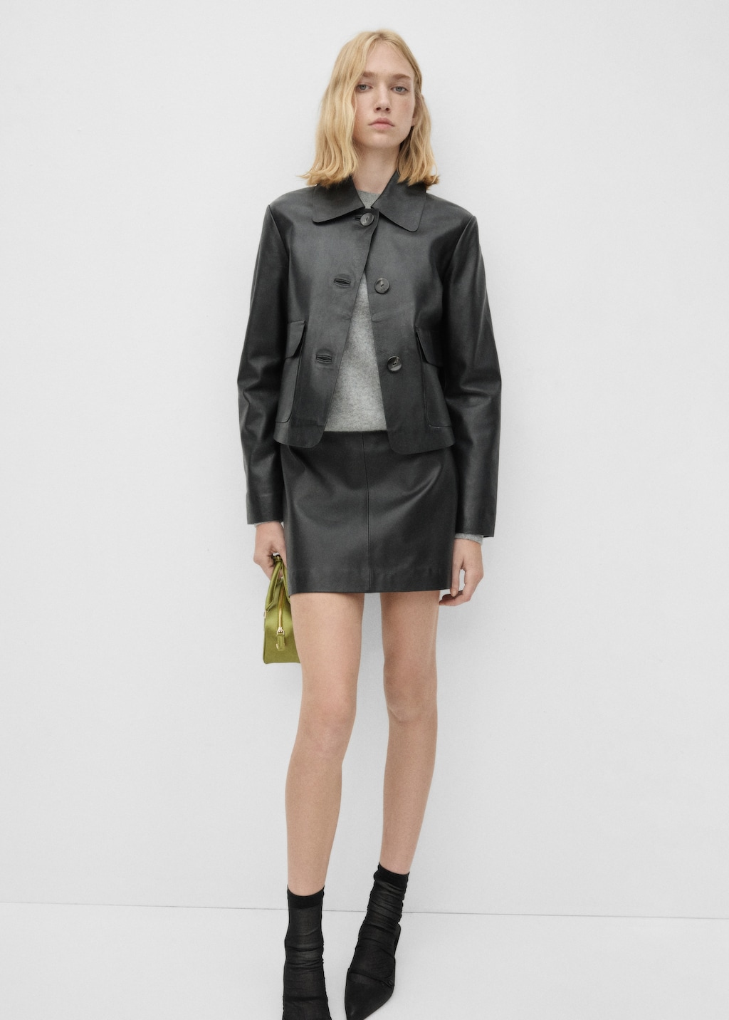 Leather skirt mango hot sale