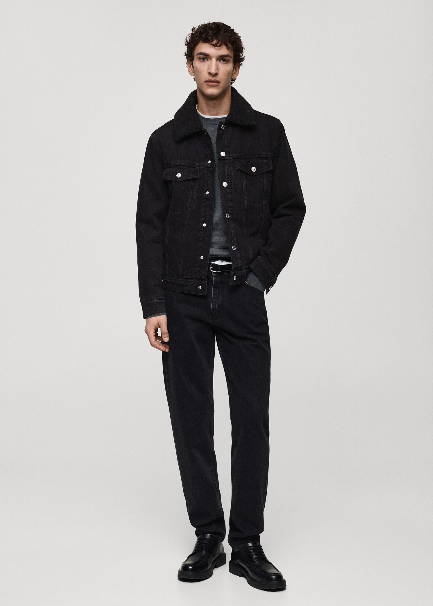 Denim jacket with fleece lining - General plane