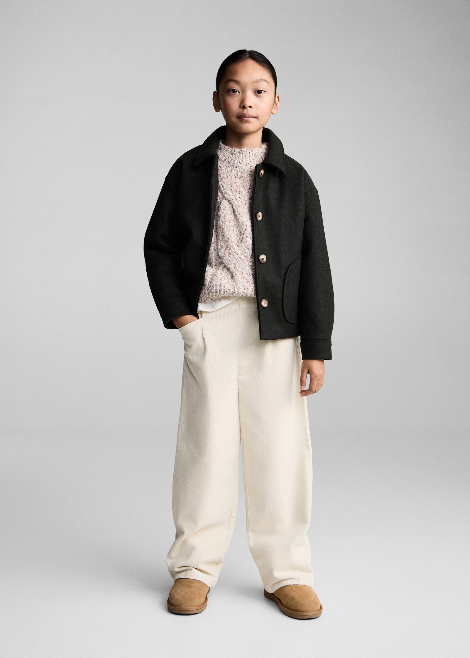 Pantalon style jupe-culotte velours côtelé - Plan général