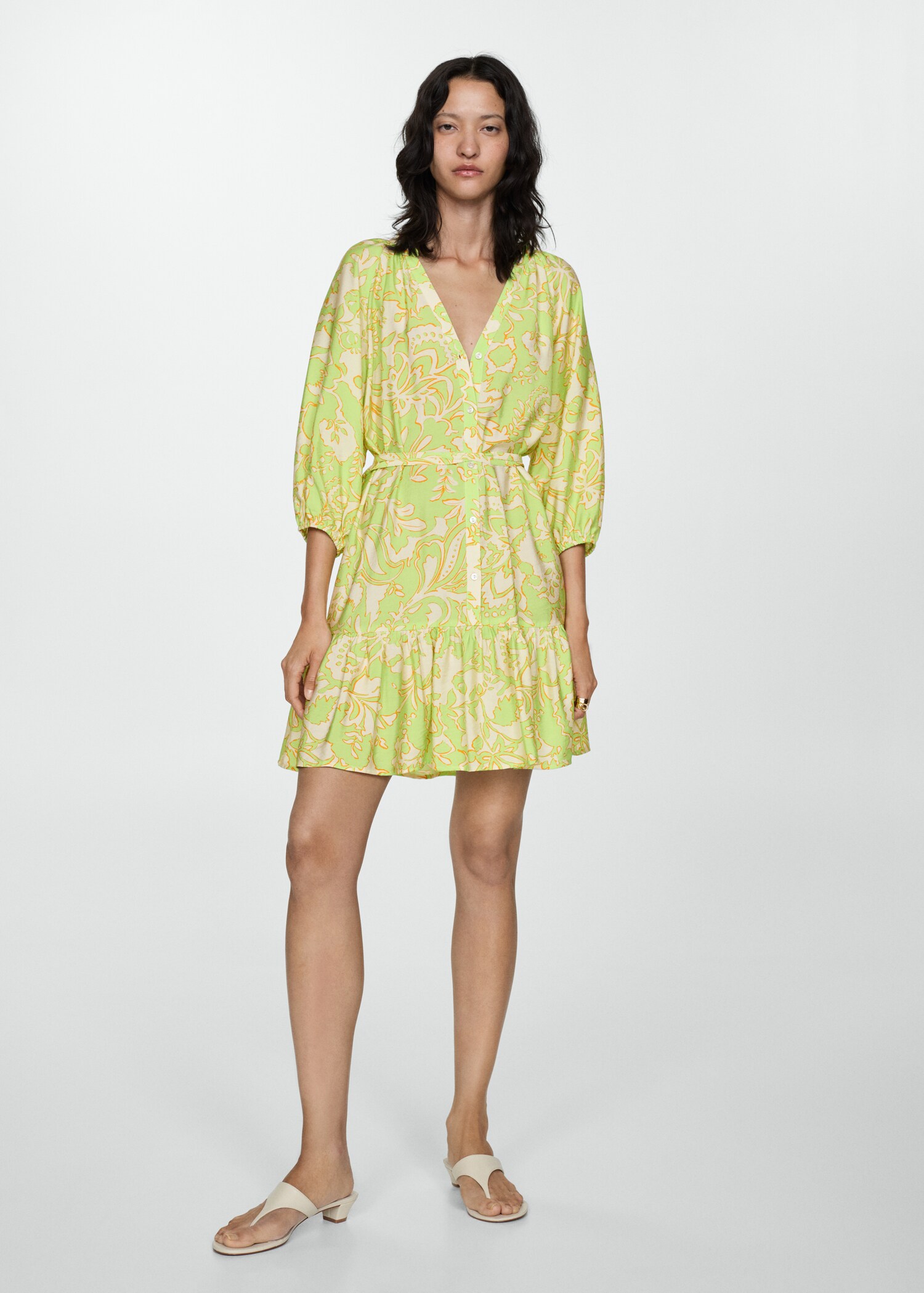 Robe imprimée à nœud - Plan général