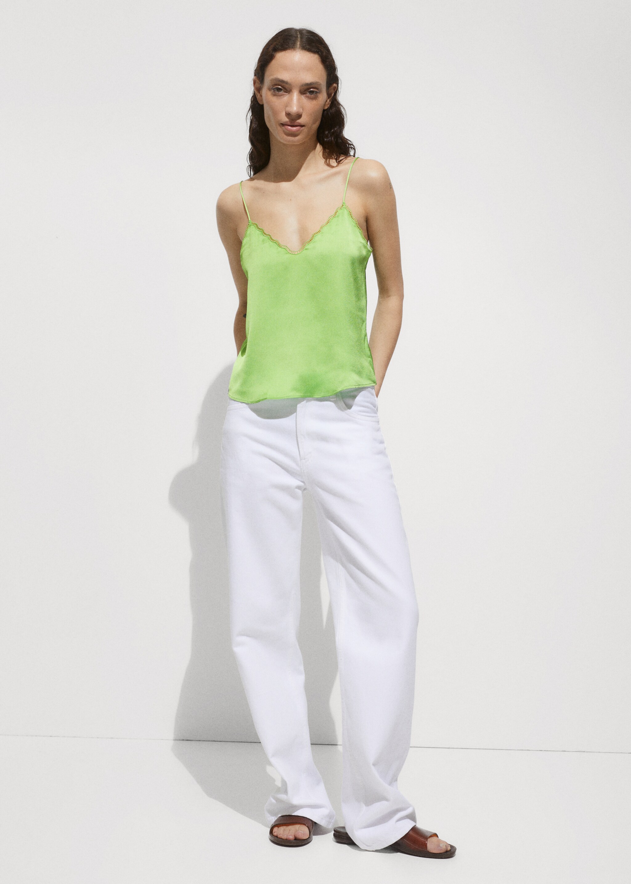 Satin top with straps - General plane