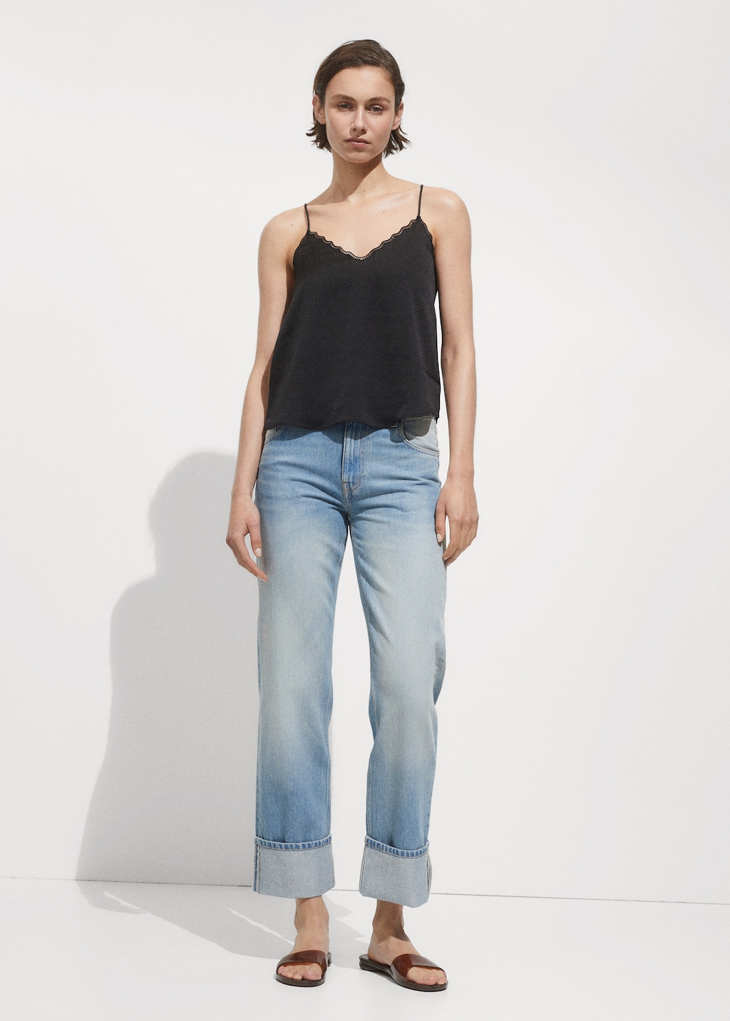Top satinado tirantes Mujer MANGO Andorra