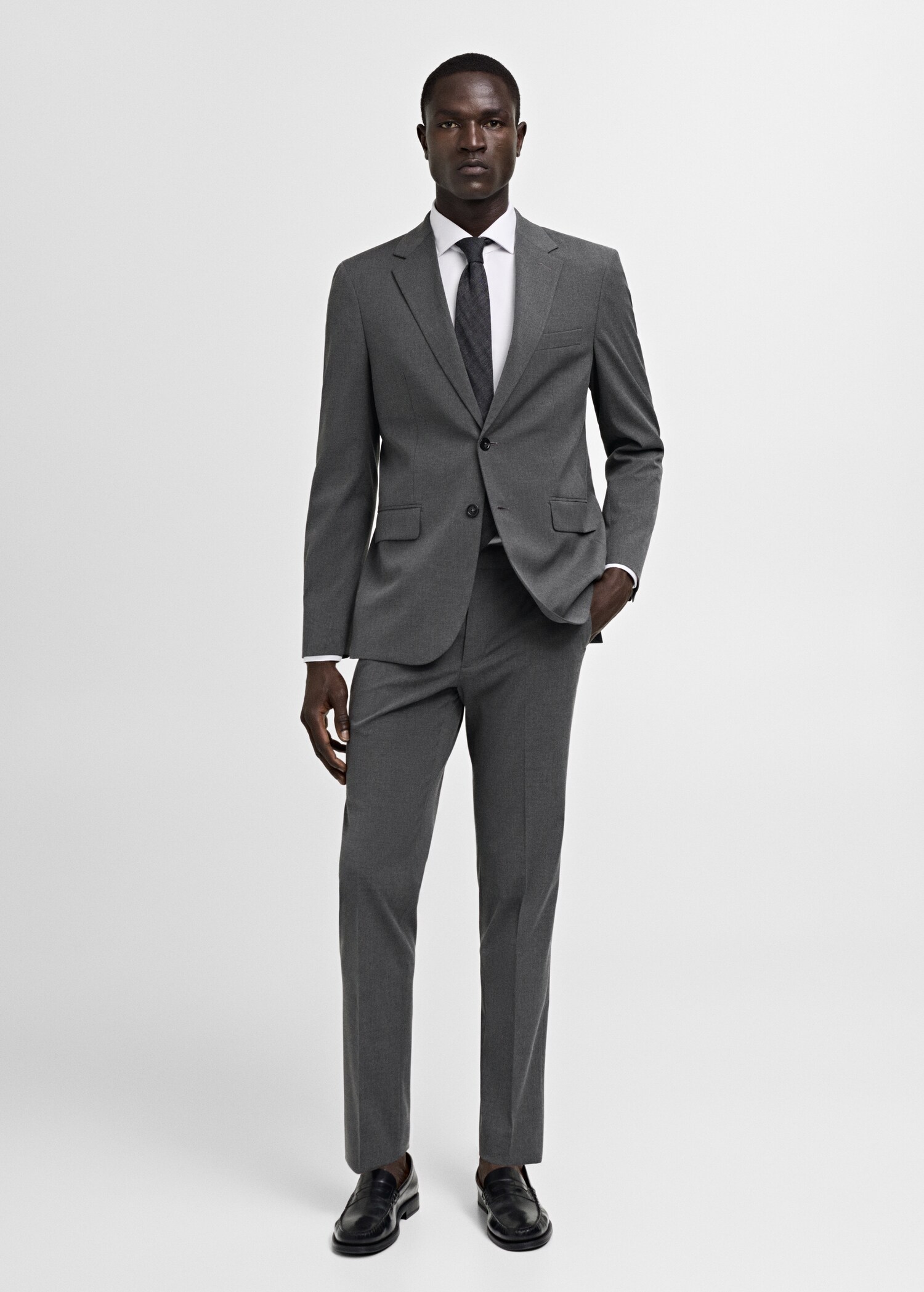 Stretch-fabric slim-fit suit jacket - General plane