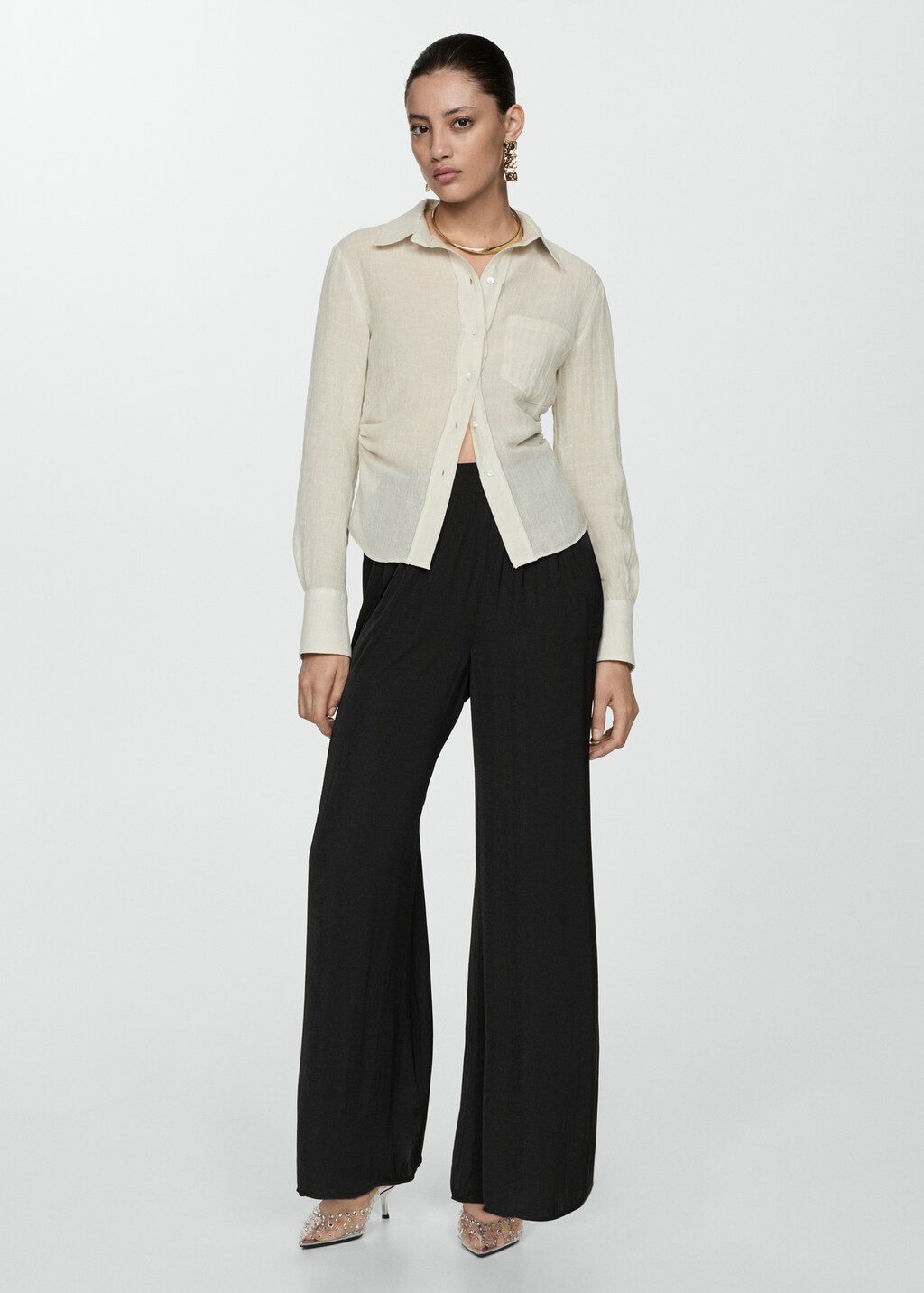 Pantalon fluide wideleg