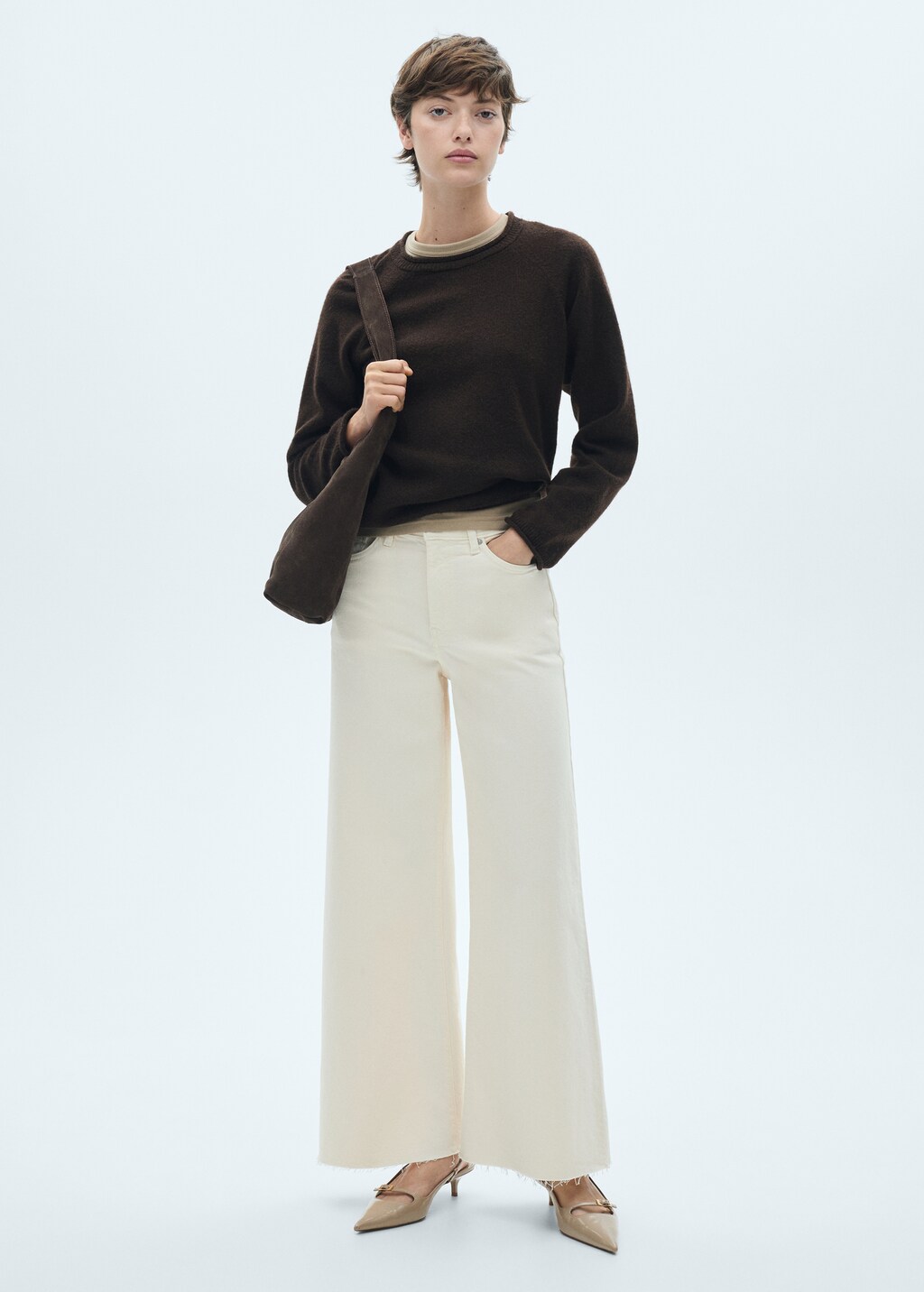 Mid waist culotte jeans