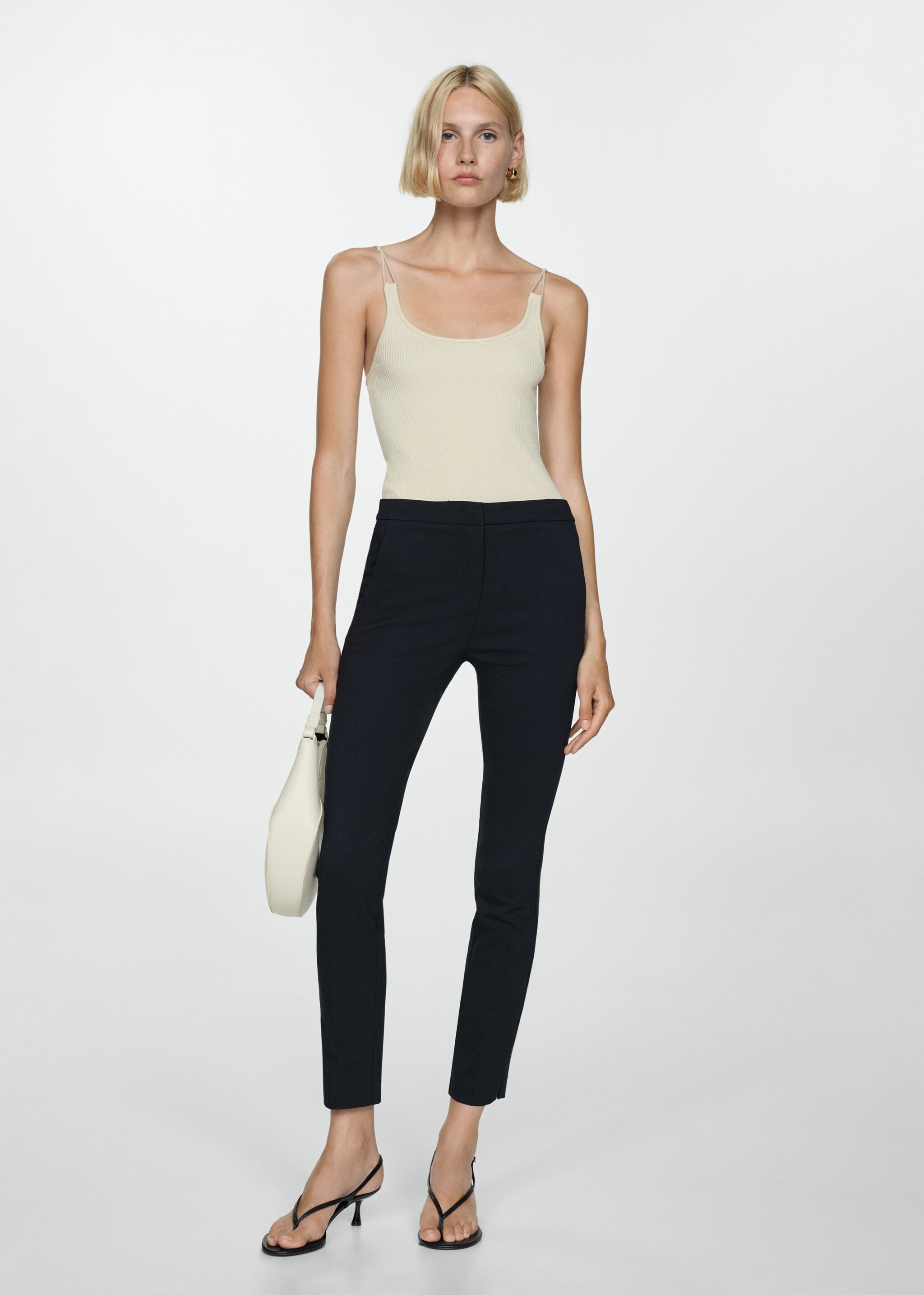 Cropped slim-fit trousers - General plane