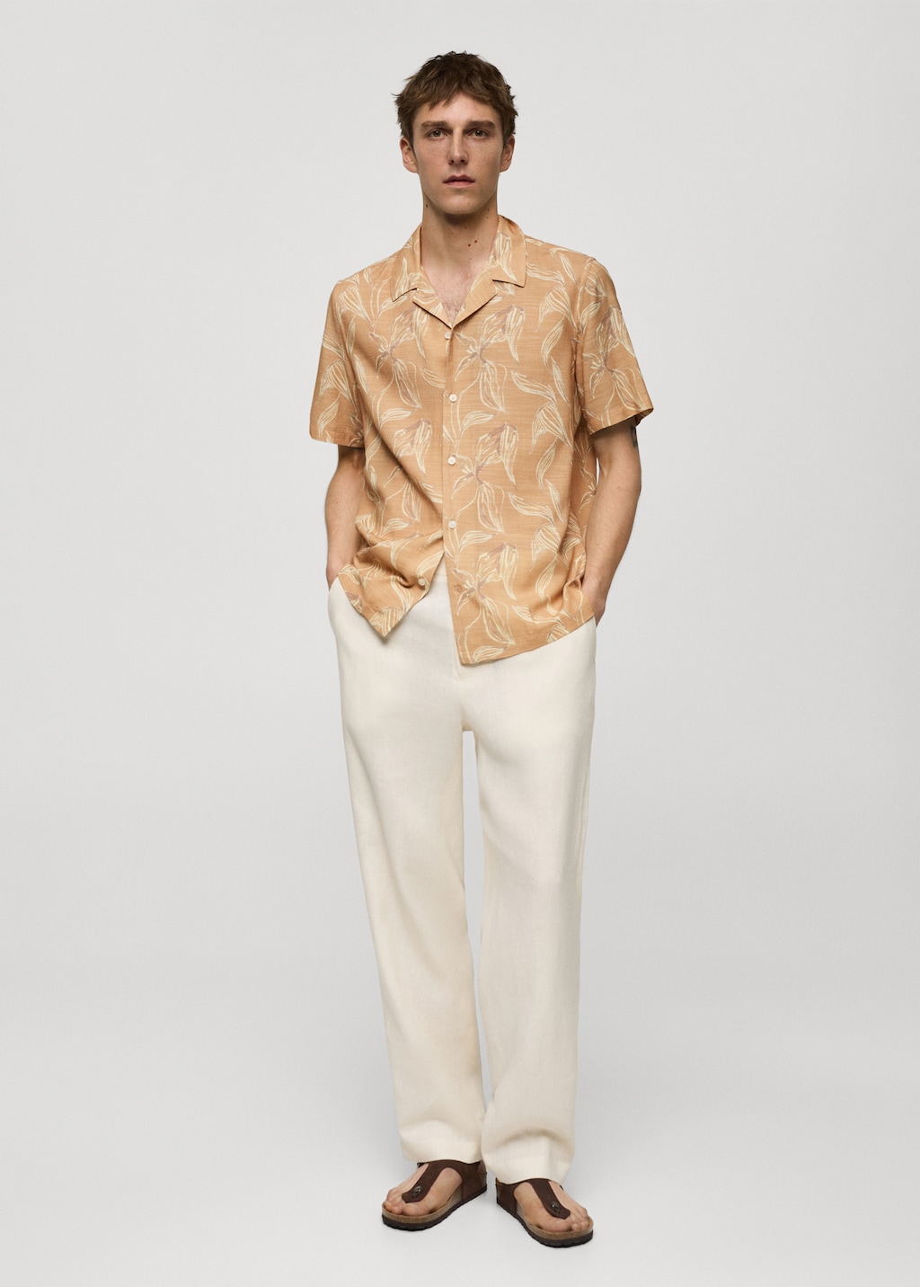 Camisa regular fit fluida estampada Hombre MANGO Espana Peninsula y Baleares