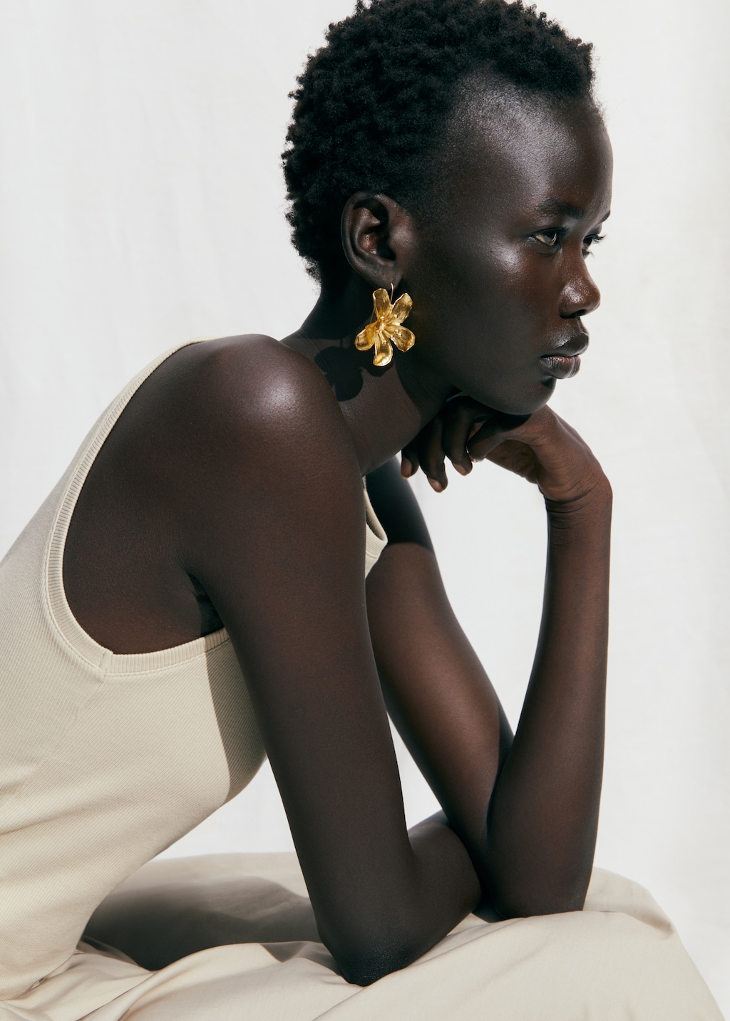 Black floral earrings hot sale