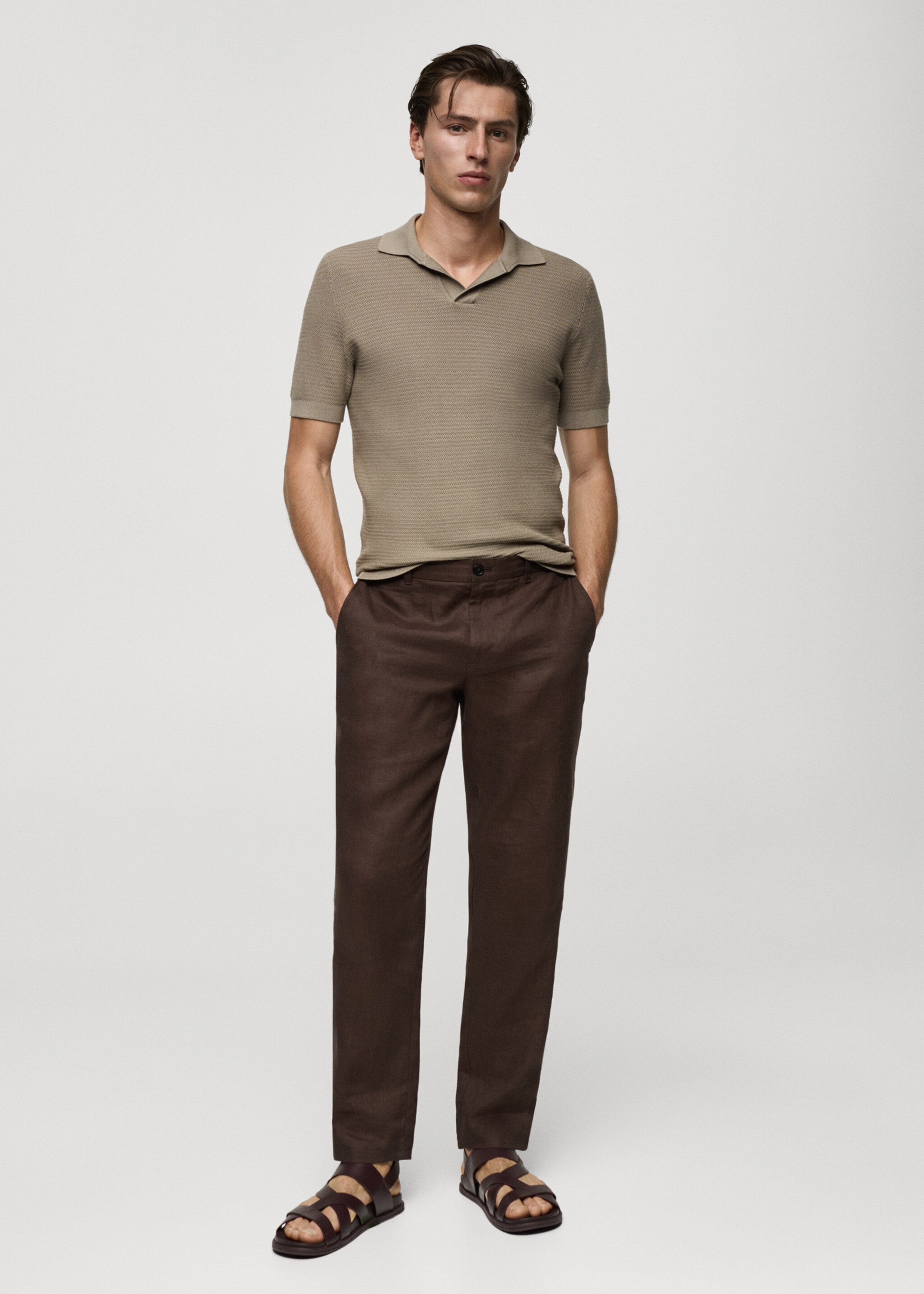 Polo coton Tencel maille torsadée - Plan général