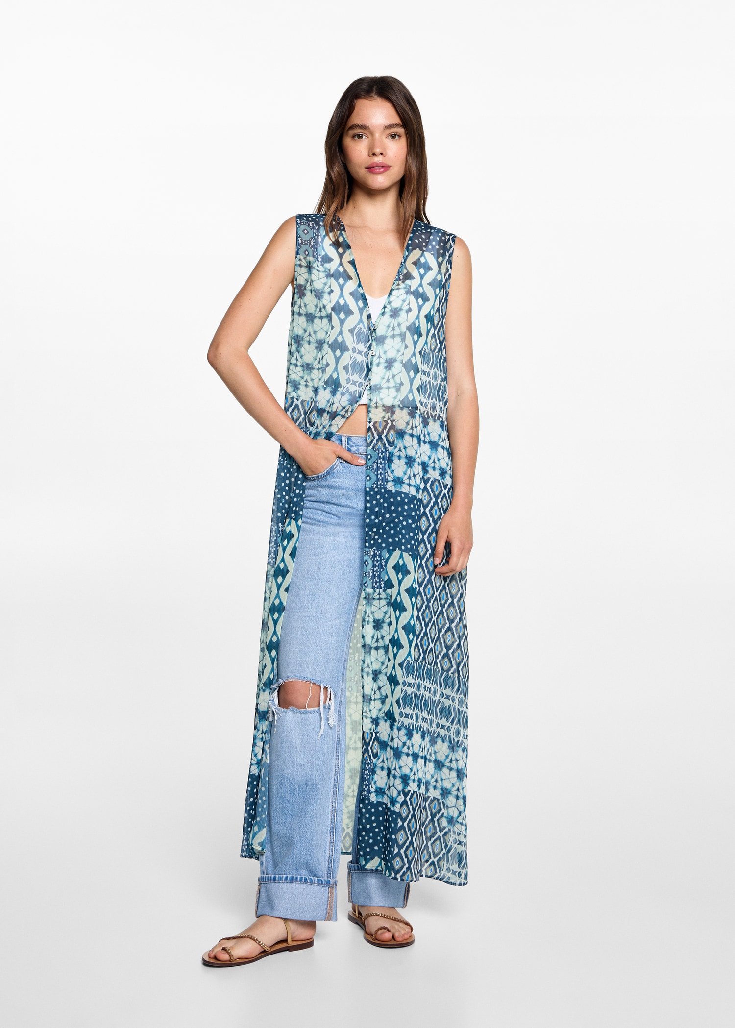 Printed long waistcoat - General plane