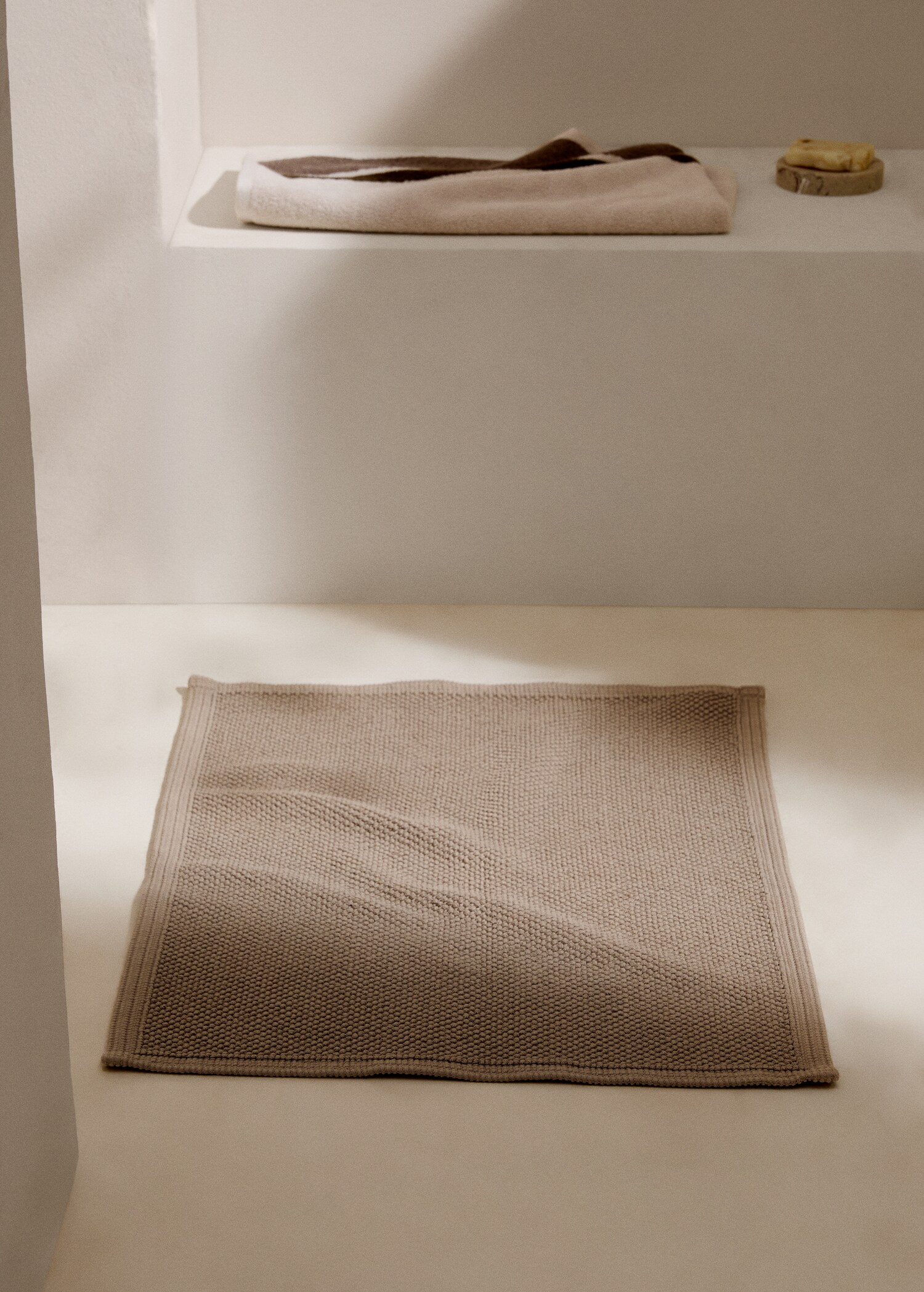 100% cotton bouclé bath rug - General plane