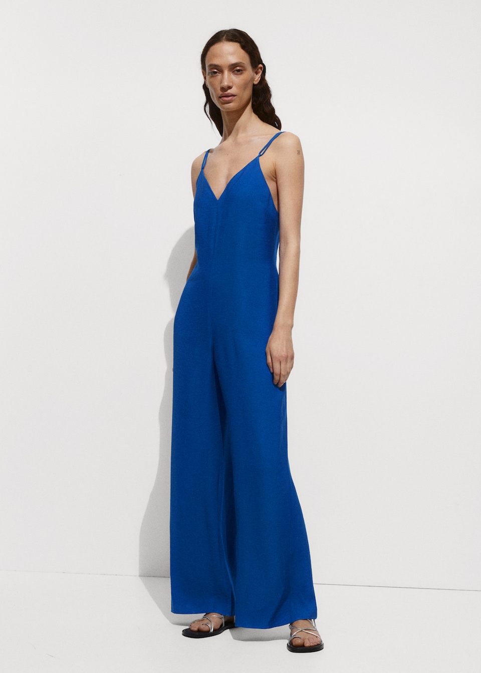 Mango long blue jumpsuit
