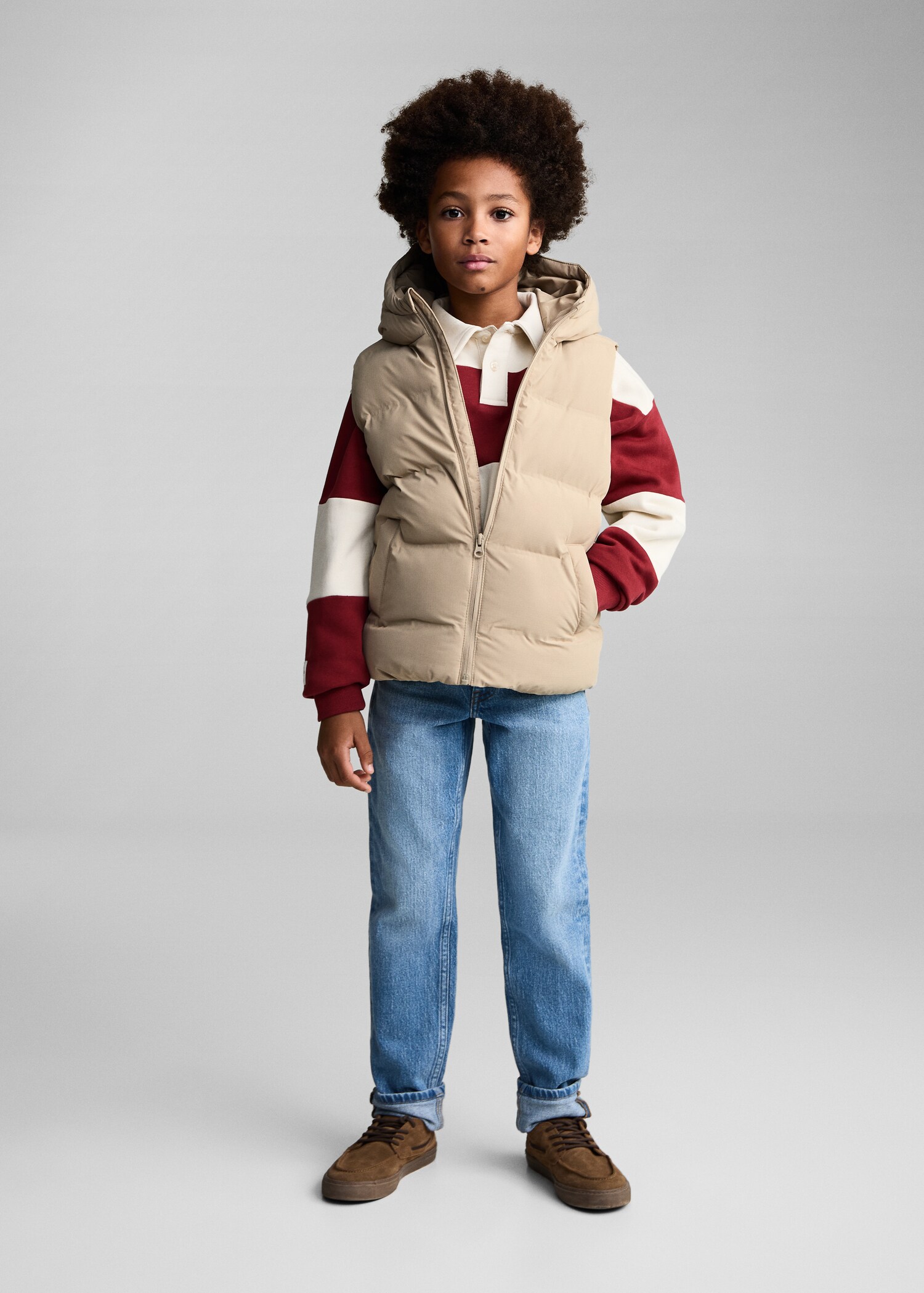 Quilted gilet with hood - General plane