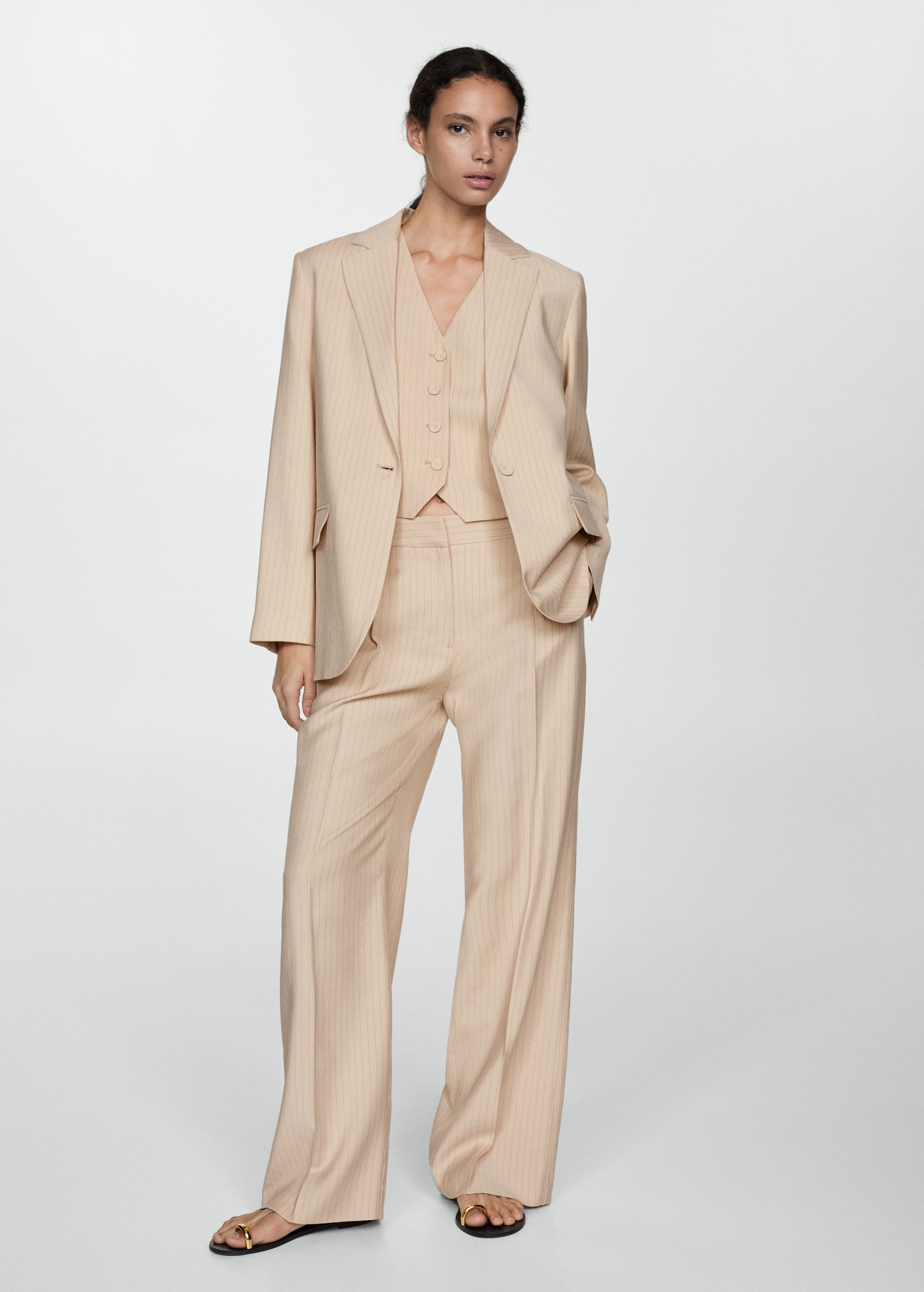 Gilet costume rayures Femme MANGO France (La Réunion)