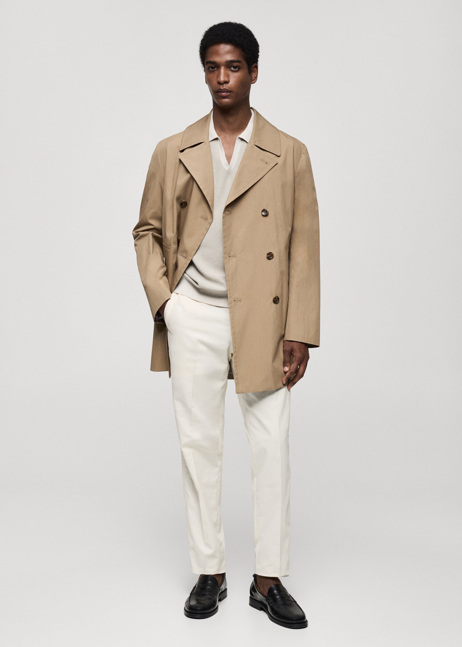 Short cotton trench coat - Общий план