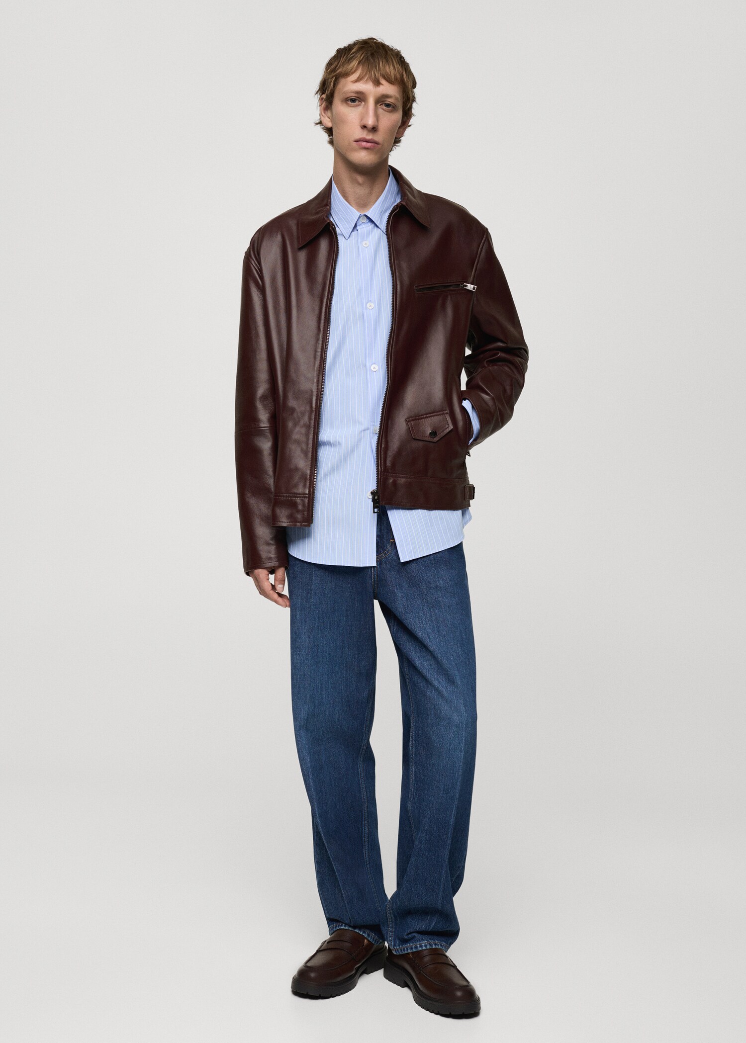 100% nappa leather jacket - General plane