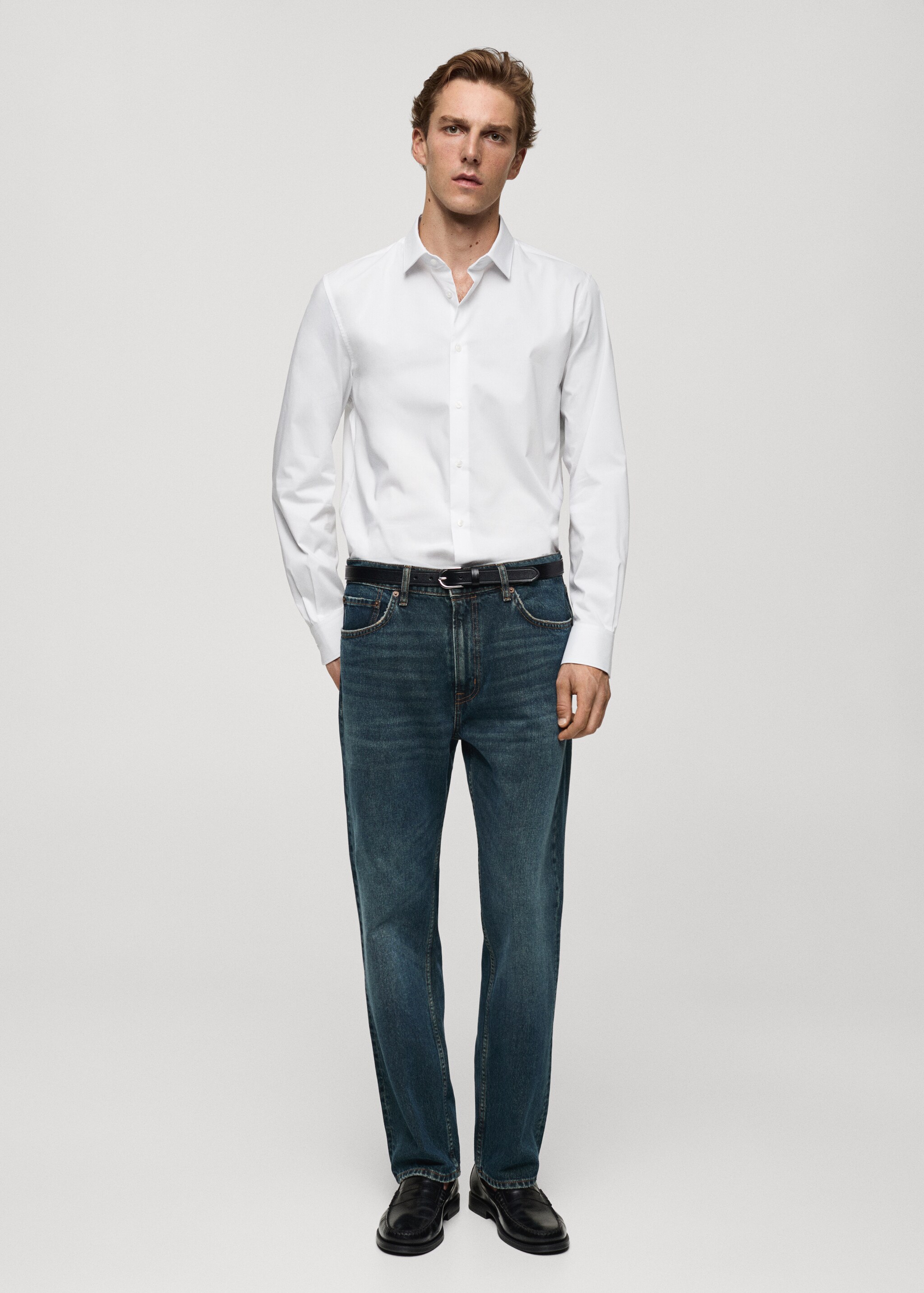 Regular-fit stretch cotton shirt - General plane