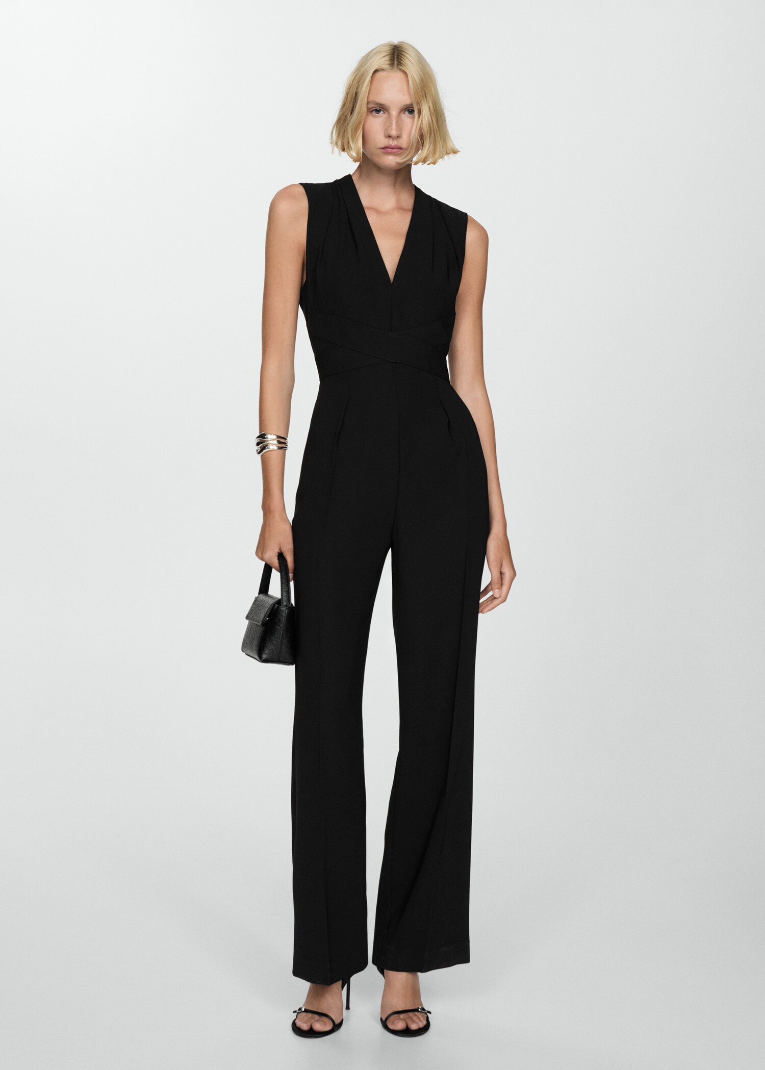 Lange jumpsuit met gekruist detail - Overzichtstekening