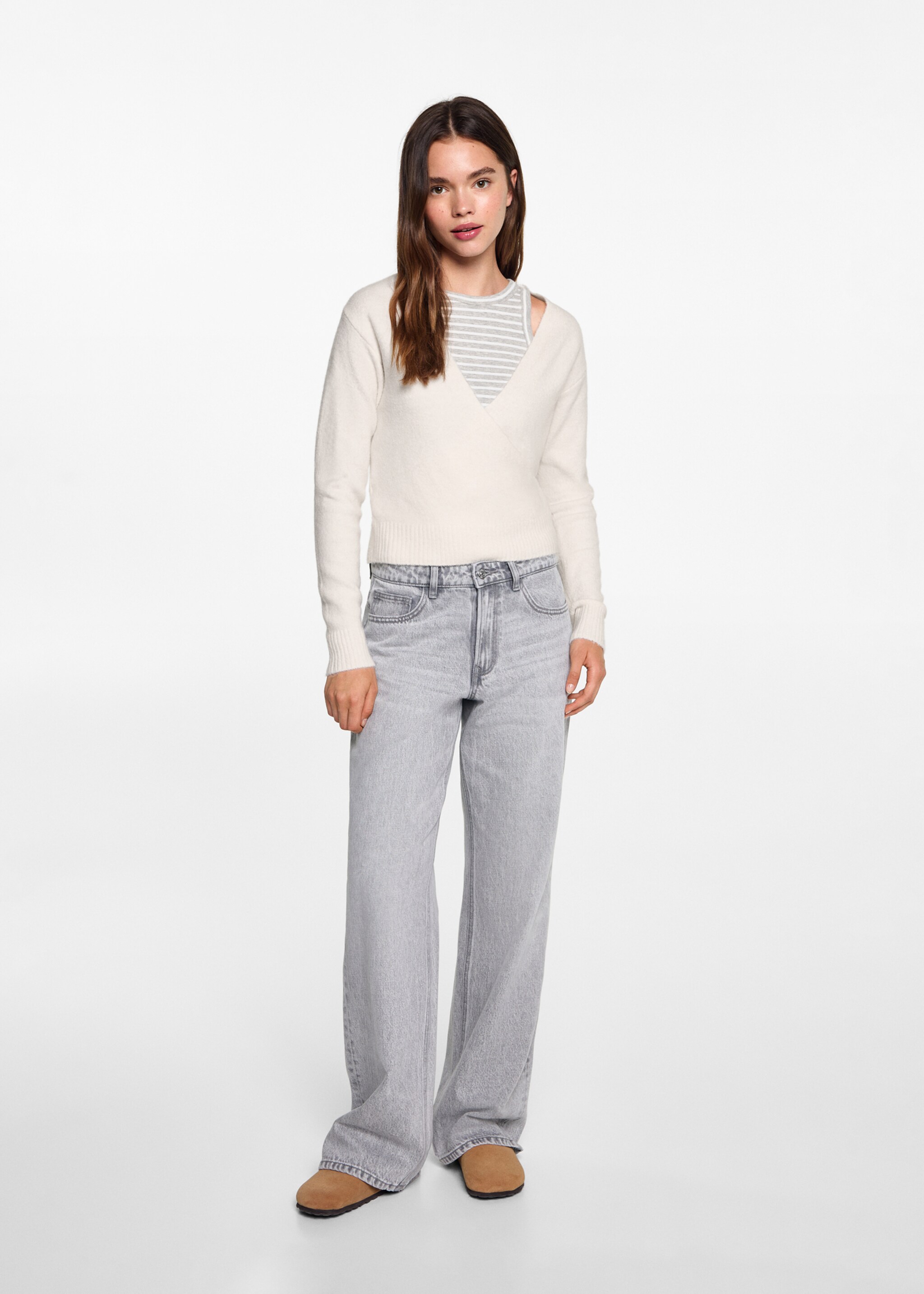 Cárdigan lazo cruzado - Plano general, Crudo. Ref: 77064782-00.