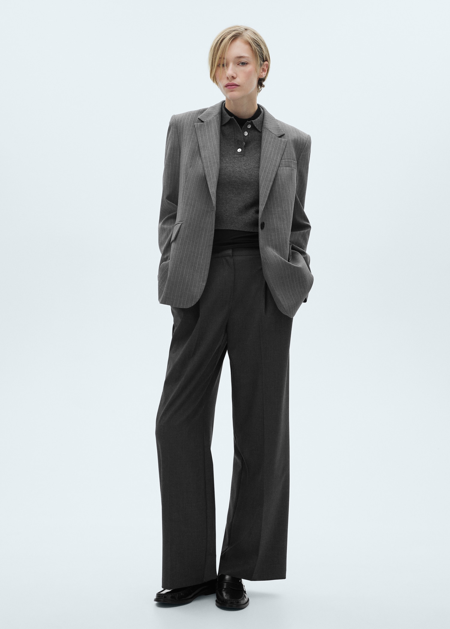 Wideleg pleated trousers - General plane