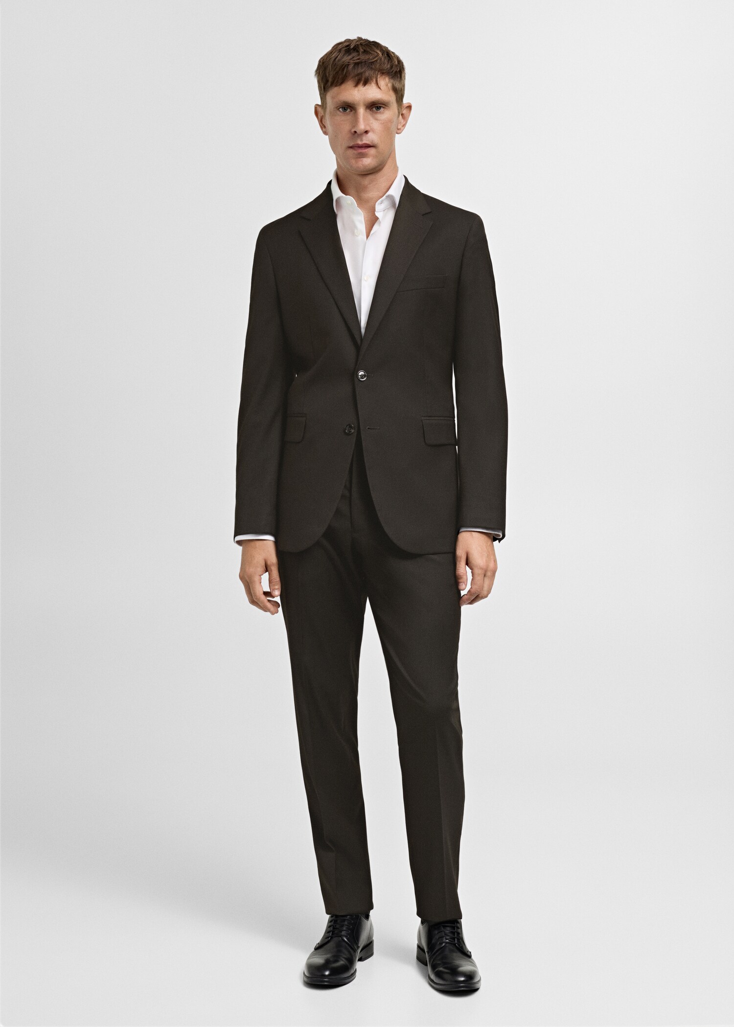 Stretch-fabric slim-fit suit trousers - General plane