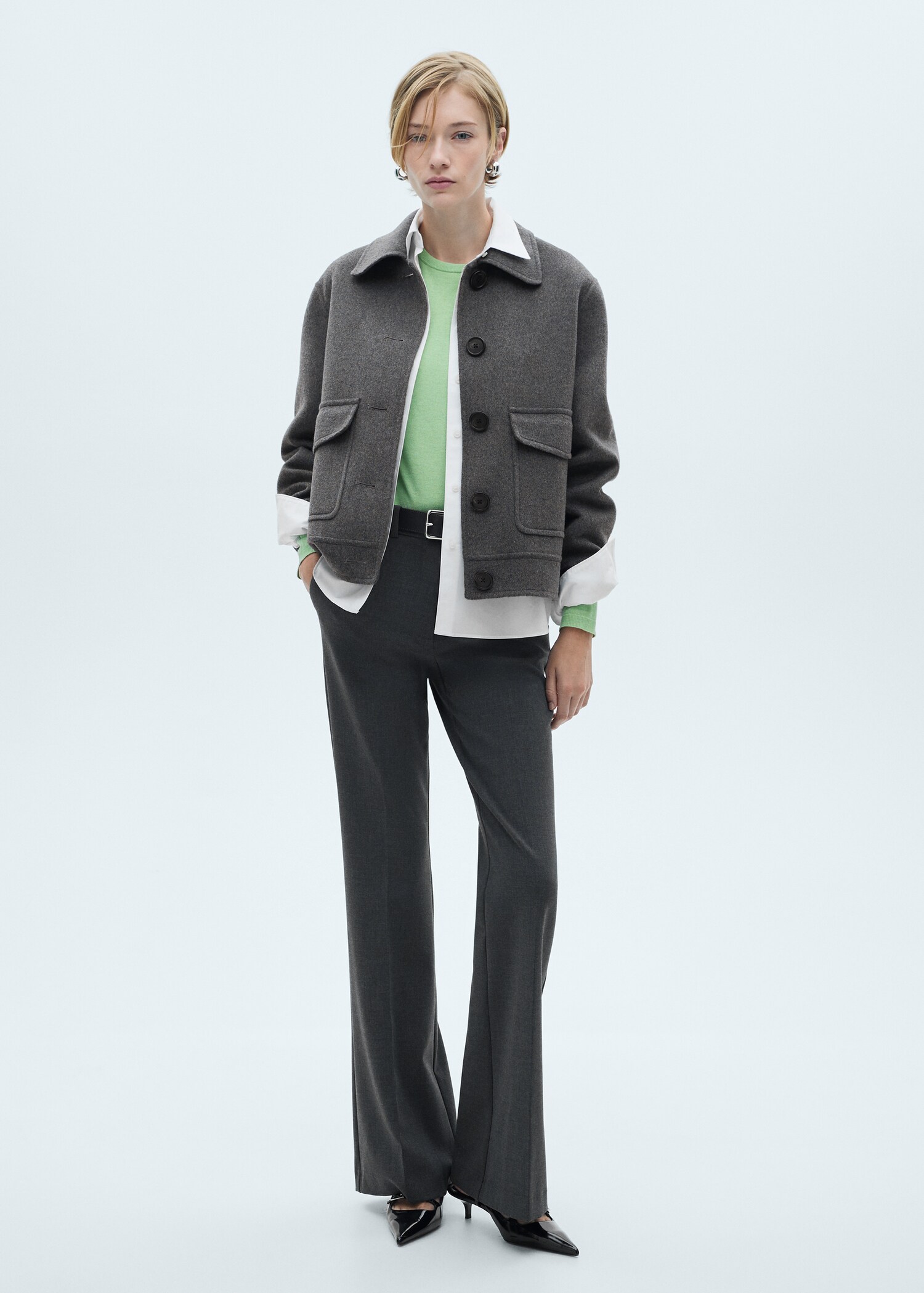 Wool jacket with pockets - General plane