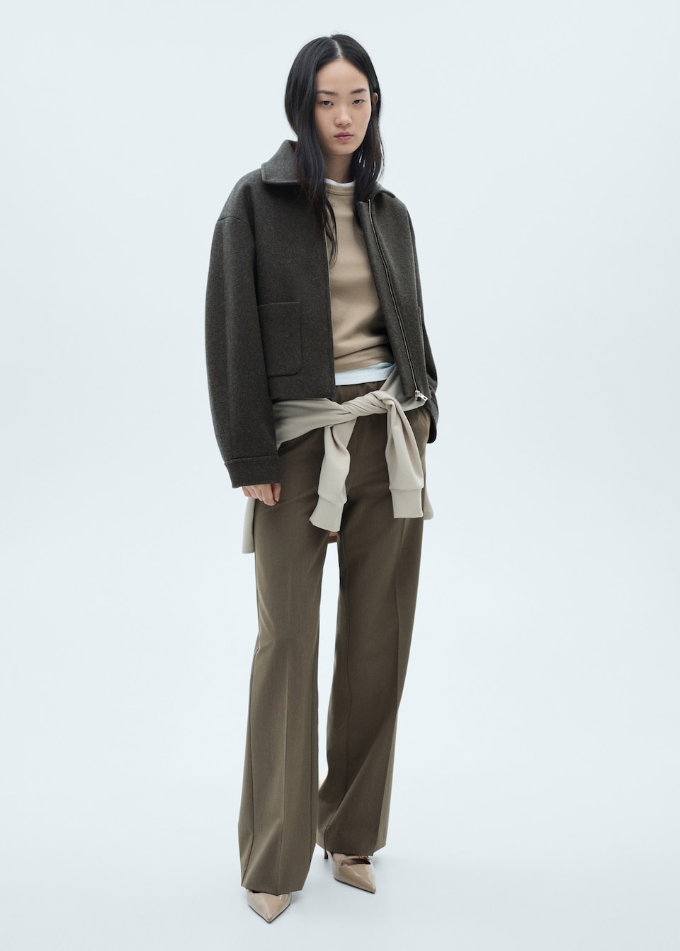 Mango Cropped jacket with pockets