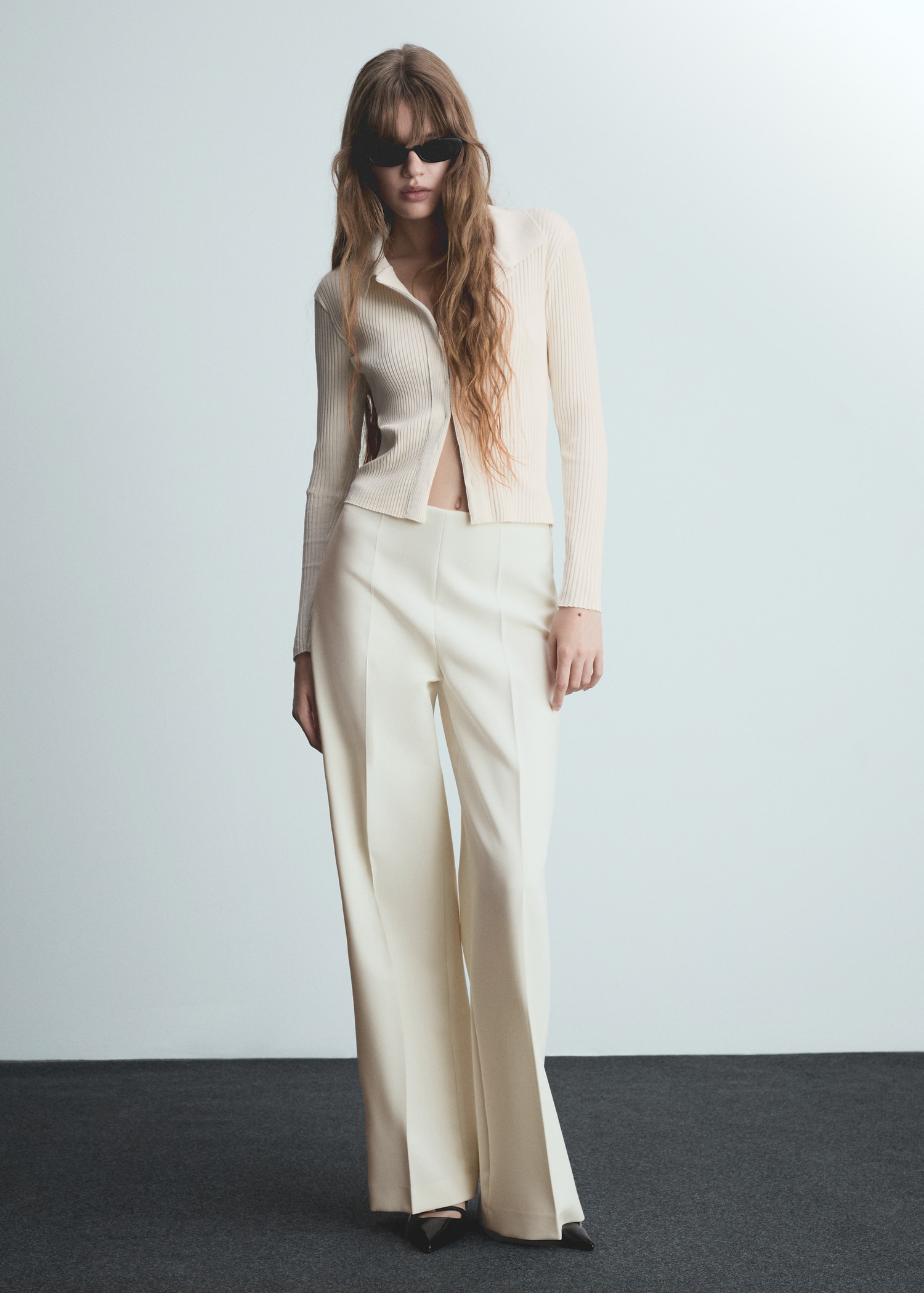 Wideleg pleated trousers - General plane
