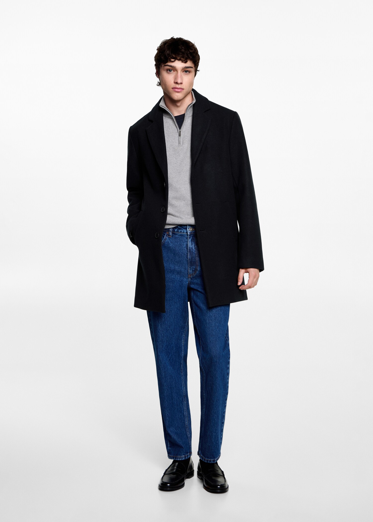Long straight-fit coat - Plan général