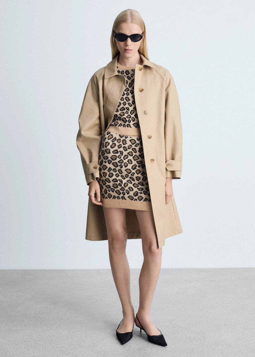 Leopard knit midi skirt sales