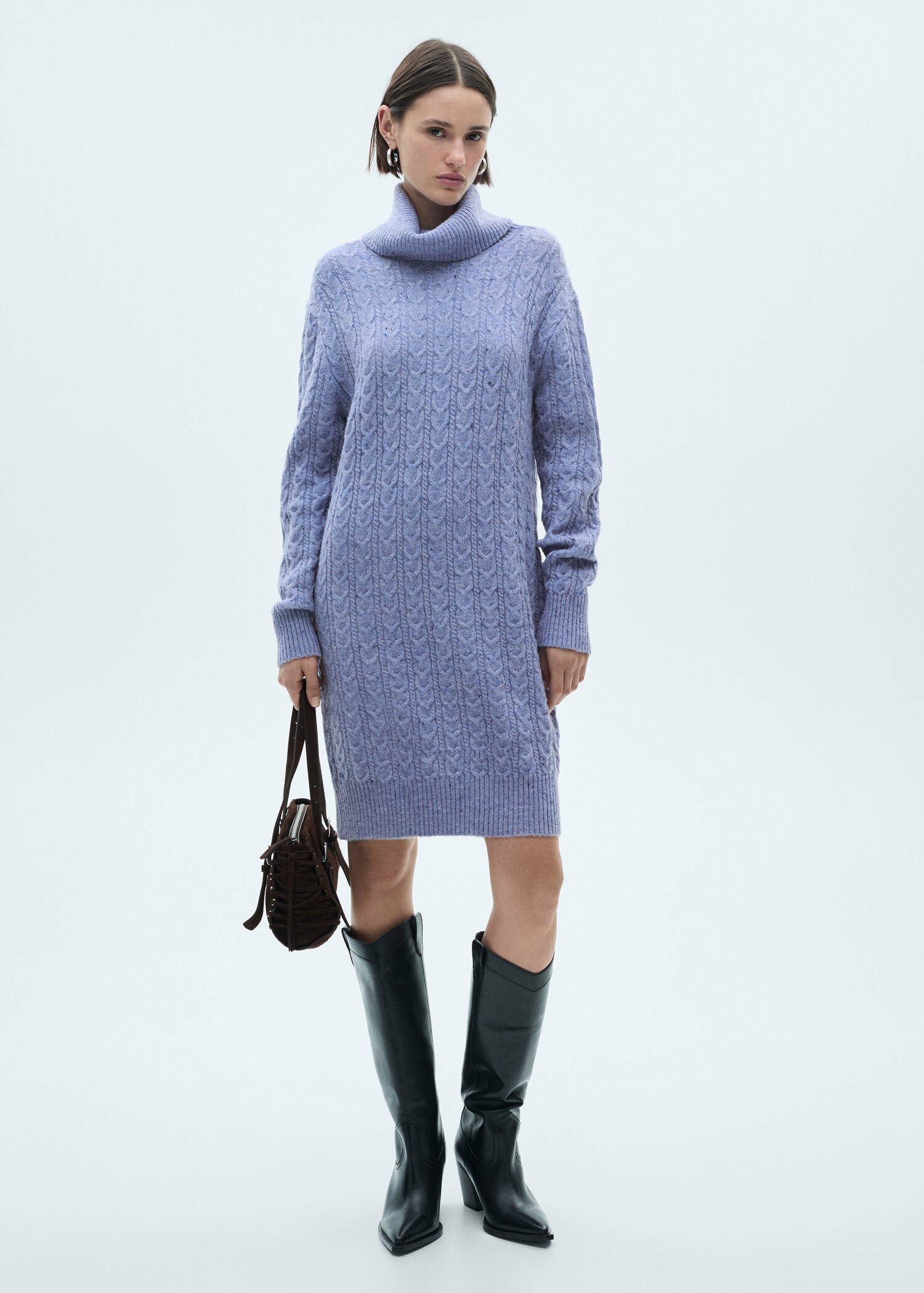 Turtle neck knit dress - General plane
