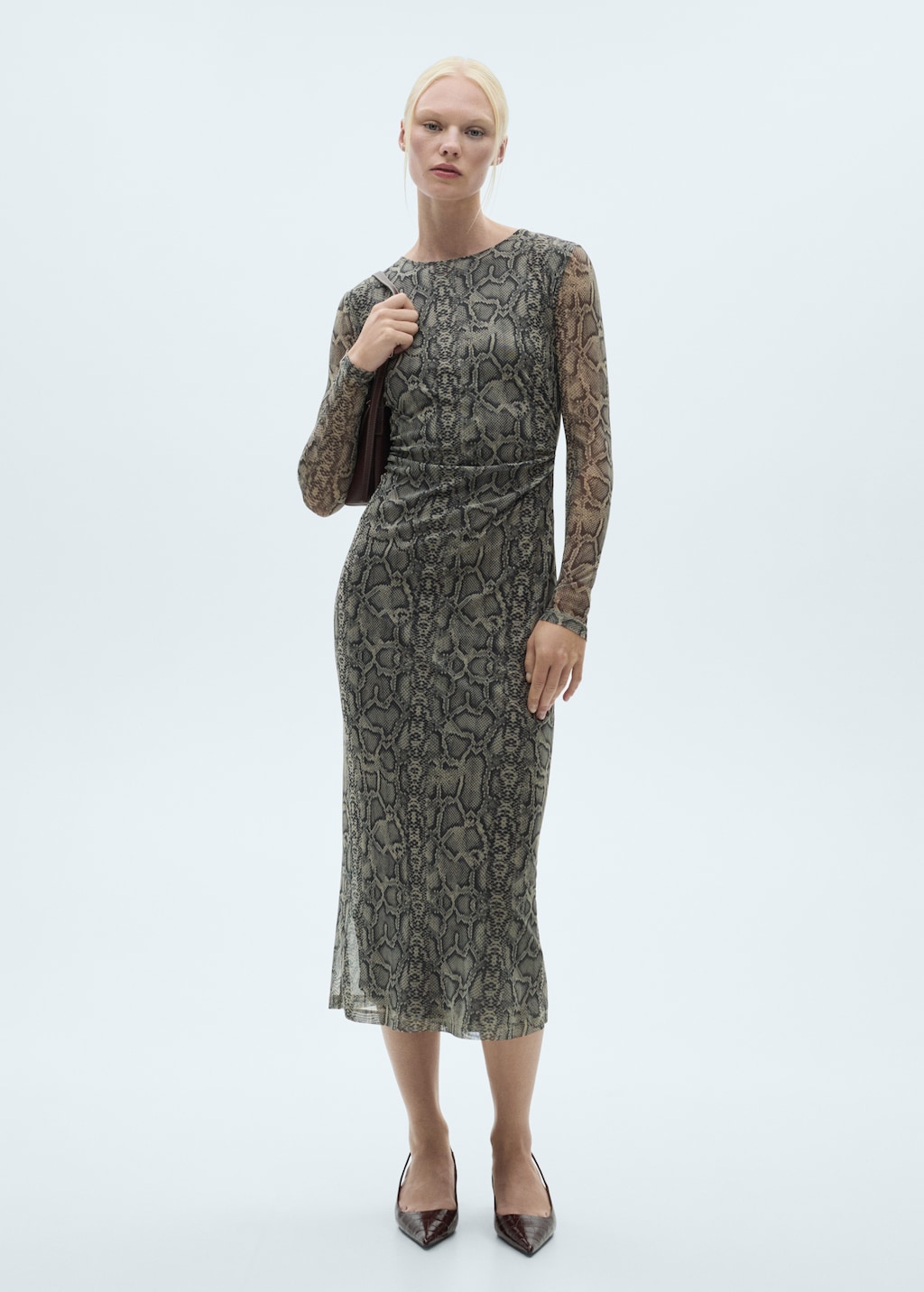 Mango red snake print dress deals