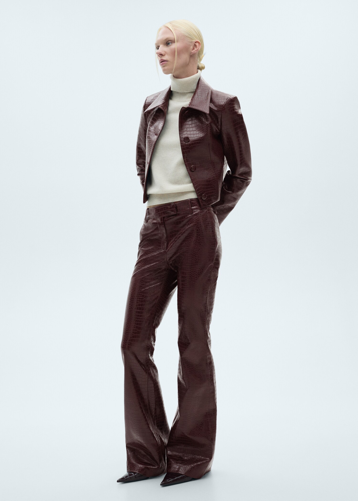 Pantalon flare effet serpent - Plan général