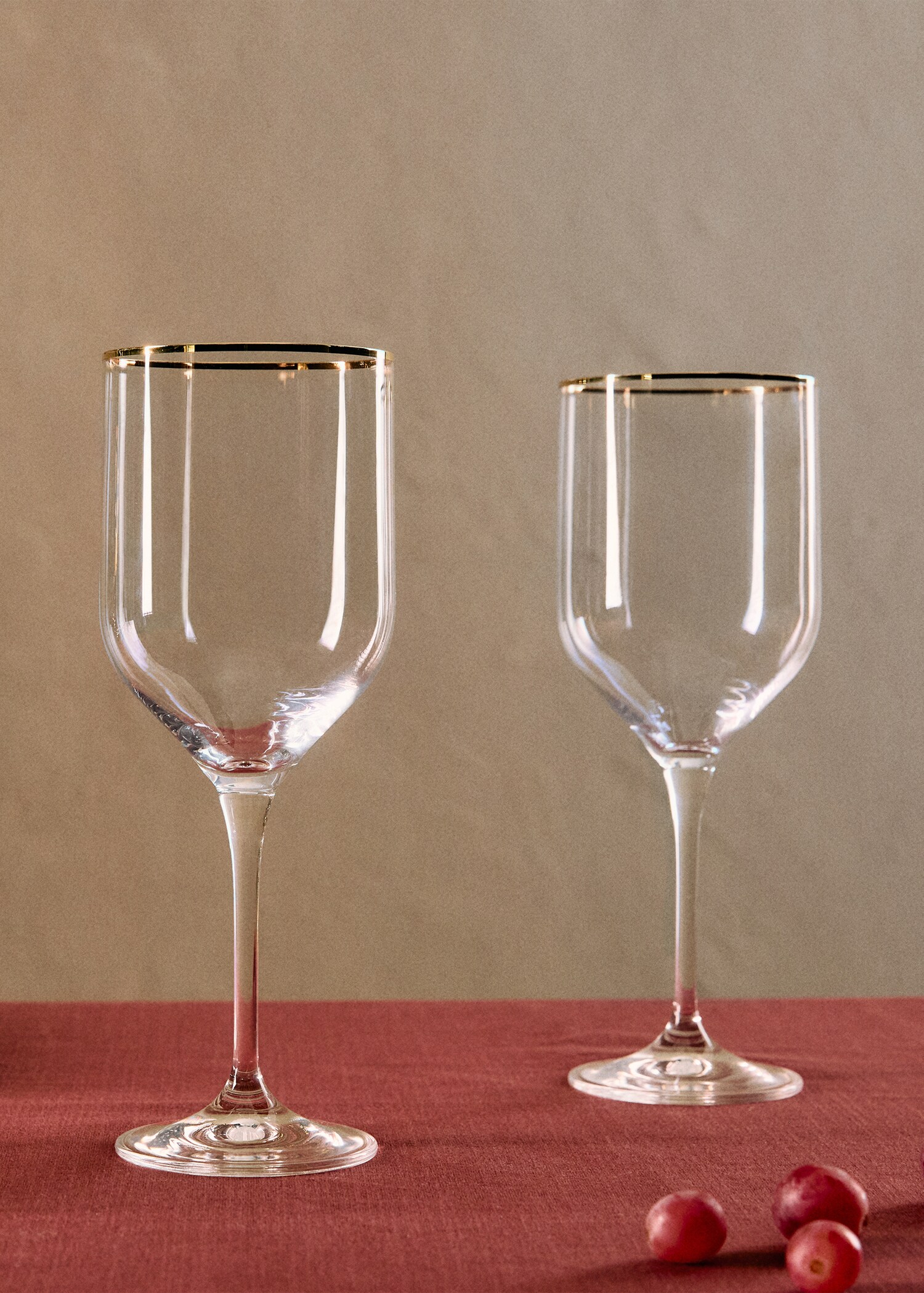 Verre en cristal détail doré - Plan général