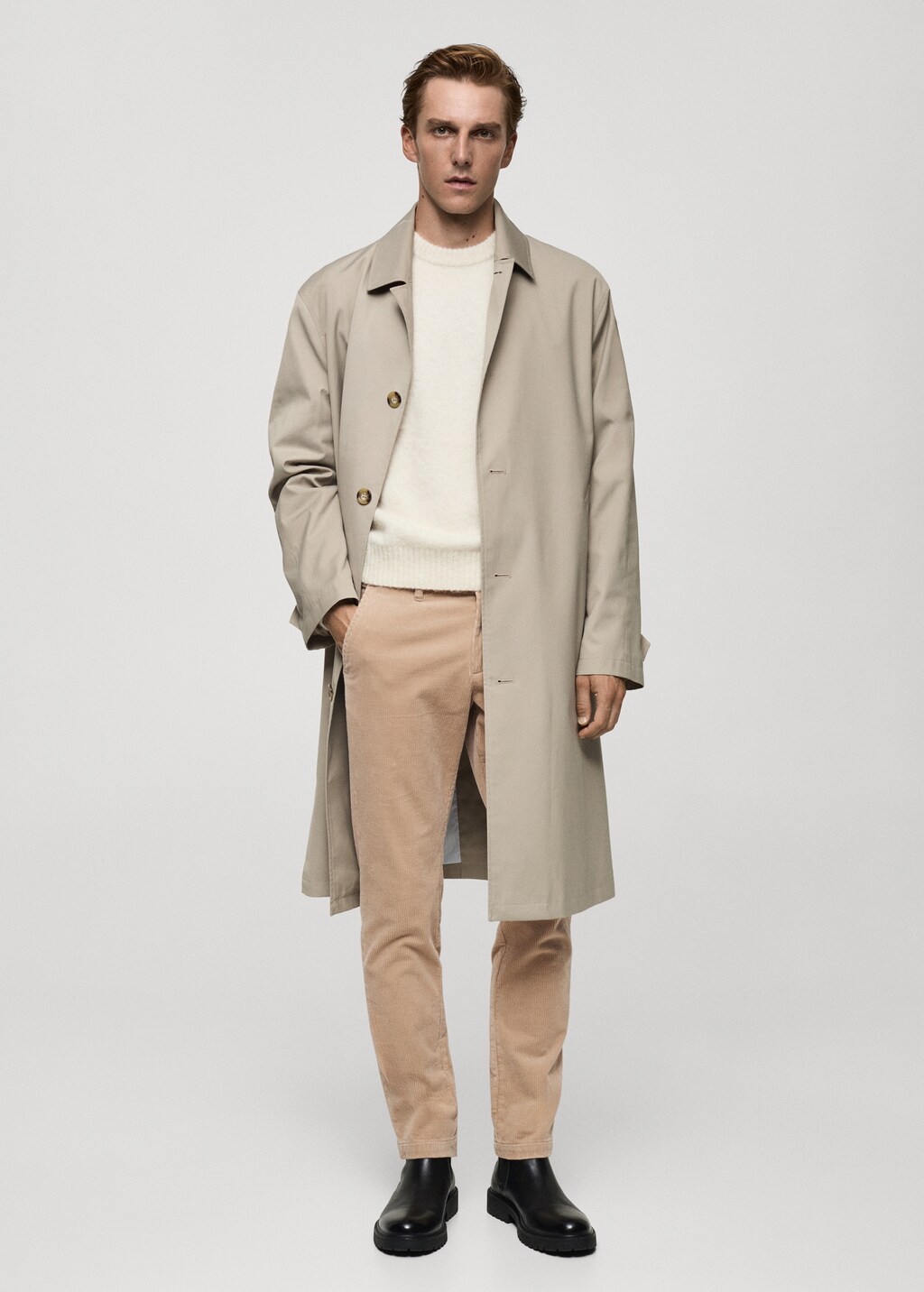 Corduroy slim-fit pants