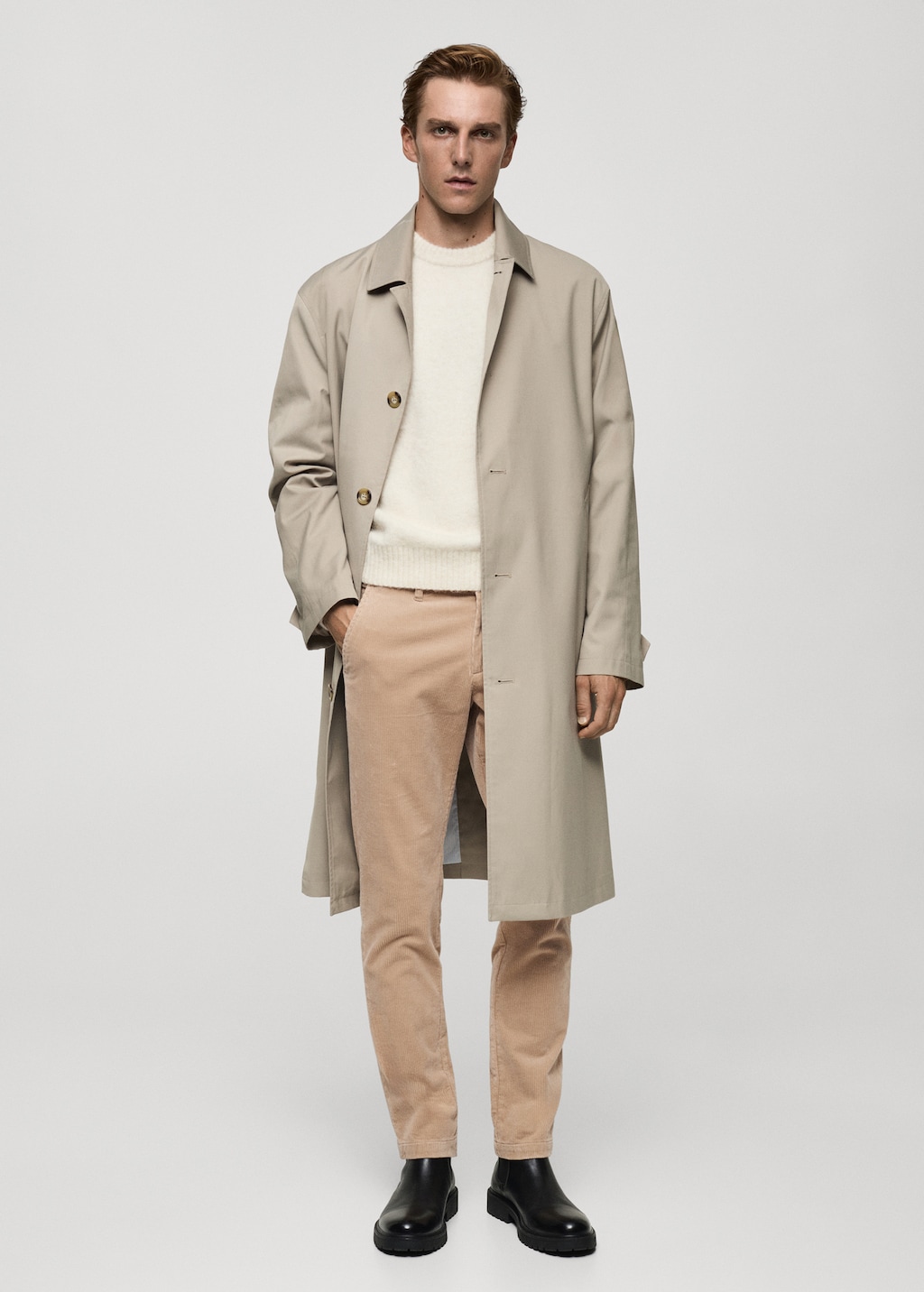 Corduroy slim-fit pants