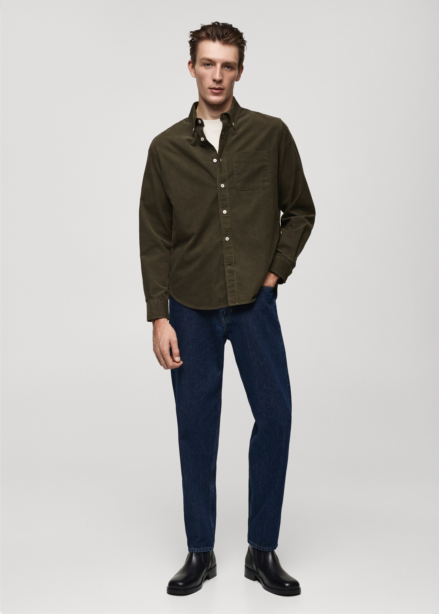 Cămașă din catifea cord classic fit - Plan general