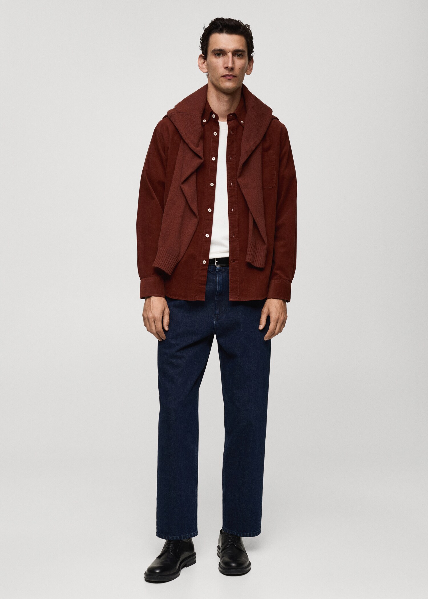 Classic-fit micro-corduroy shirt - General plane